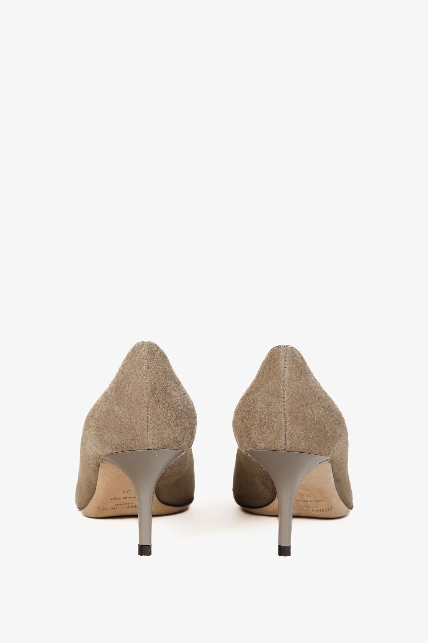 Jimmy Choo Jimmy Choo Aurora 60 Taupe Suede Pointed-Toe Heels Size US 4 / IT 34 - 3 Thumbnail