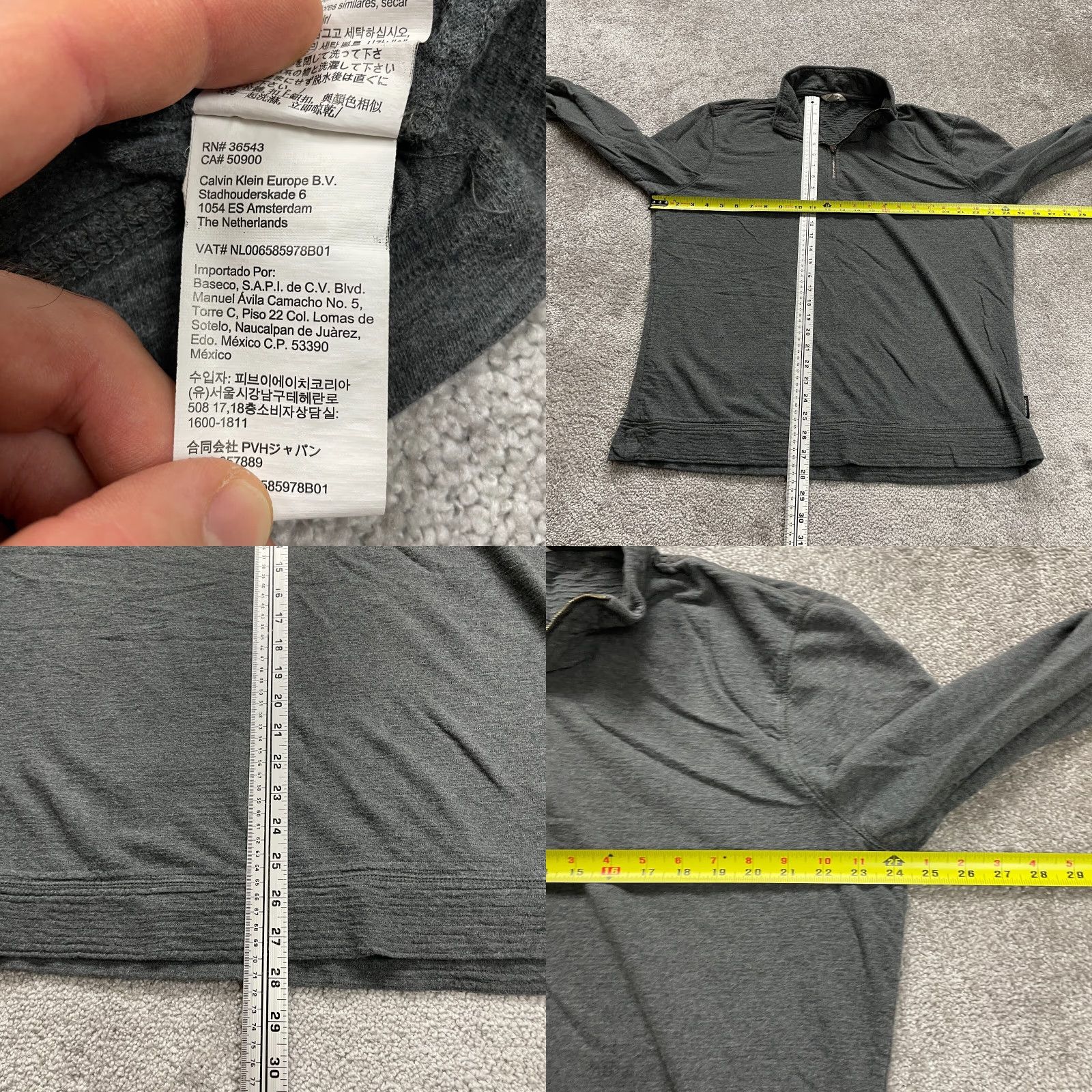 Calvin Klein VINTAGE Calvin Klein Jeans Men's Sweatshirt 1/4 Zip Pullover XL Gray Cotton Mock Neck Casual Active Size US XL / EU 56 / 4 - 8 Thumbnail