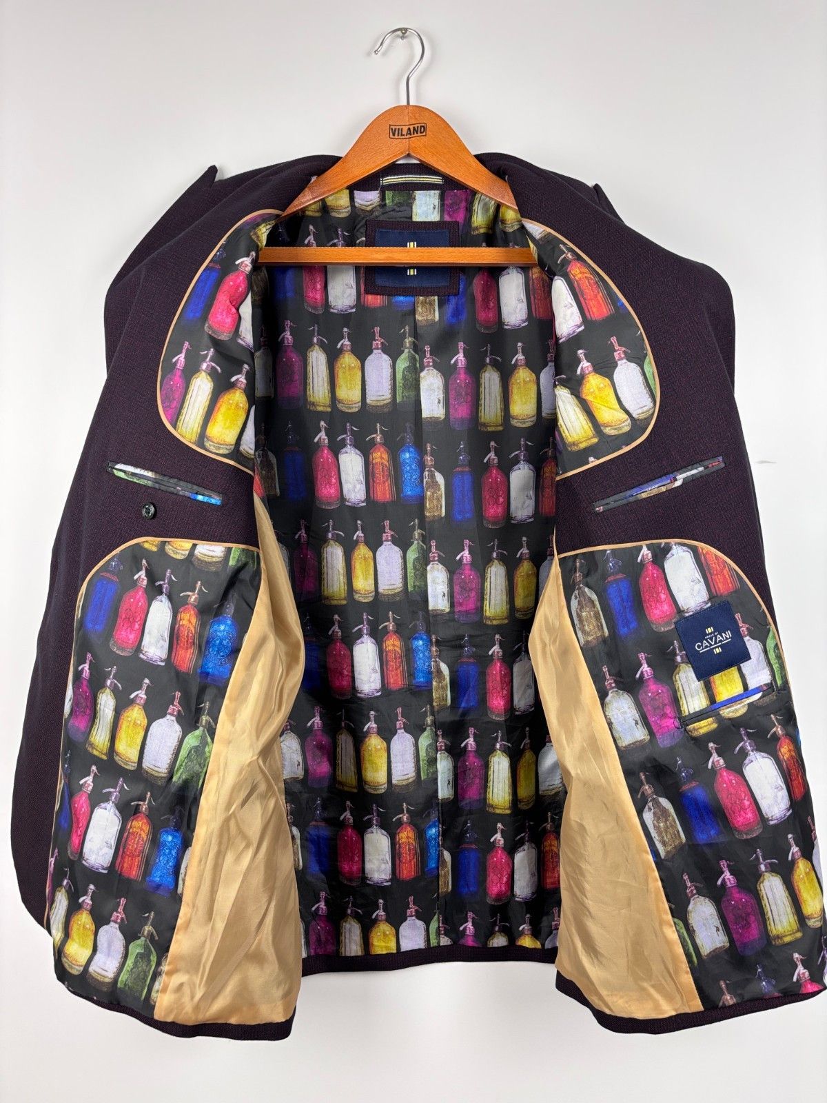 Other Cavani Caridi Wine Regular Check 3 Piece Suit EU 58R UK 48R Size 48R - 6 Thumbnail