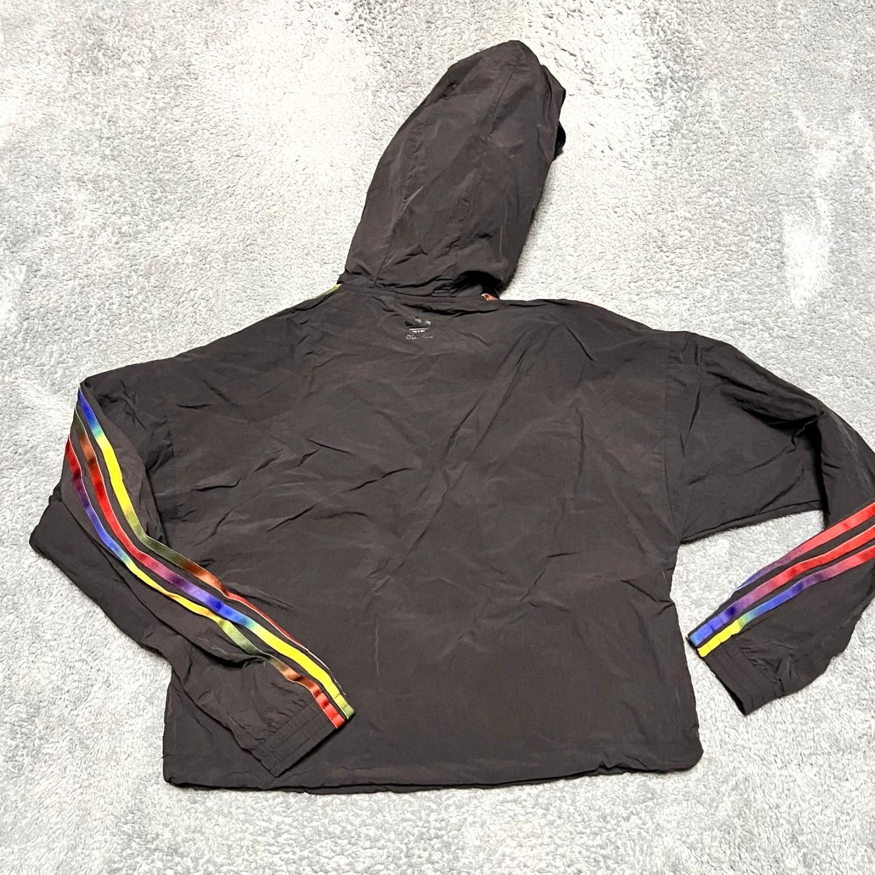 Adidas ADIDAS Jacket Womens Small Half Zip Crop Top BLACK Rainbow Pride Athleisure Windbreaker S Black Womens Size S / US 4 / IT 40 - 4 Thumbnail