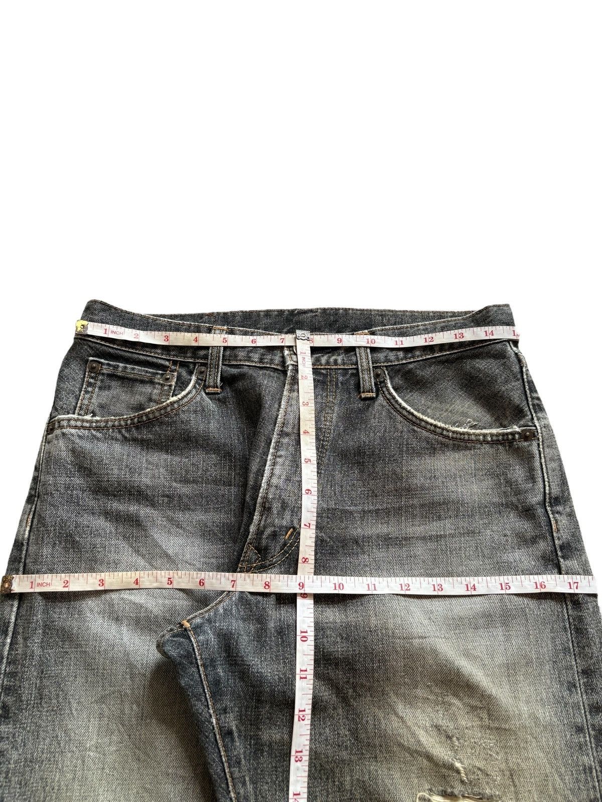 Edwin × Japanese Brand × Kapital Exclusive Vintage Edwin Mud Wash Distressed Rip Baggy Jean Size US 30 / EU 46 - 12 Thumbnail