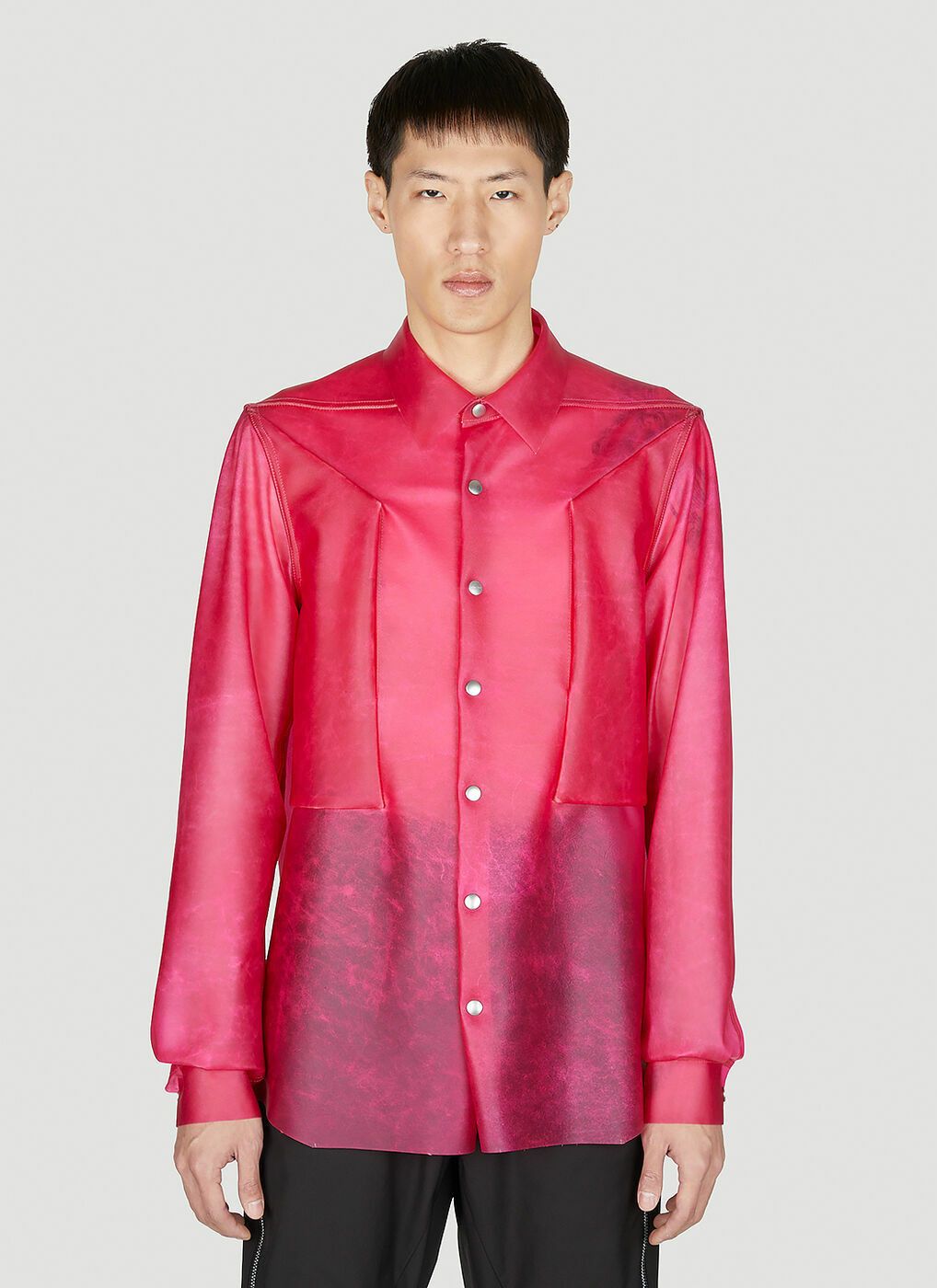Rick Owens o1y0325 Solid Color Shirt in Pink Size US M / EU 48-50 / 2 - 1 Thumbnail