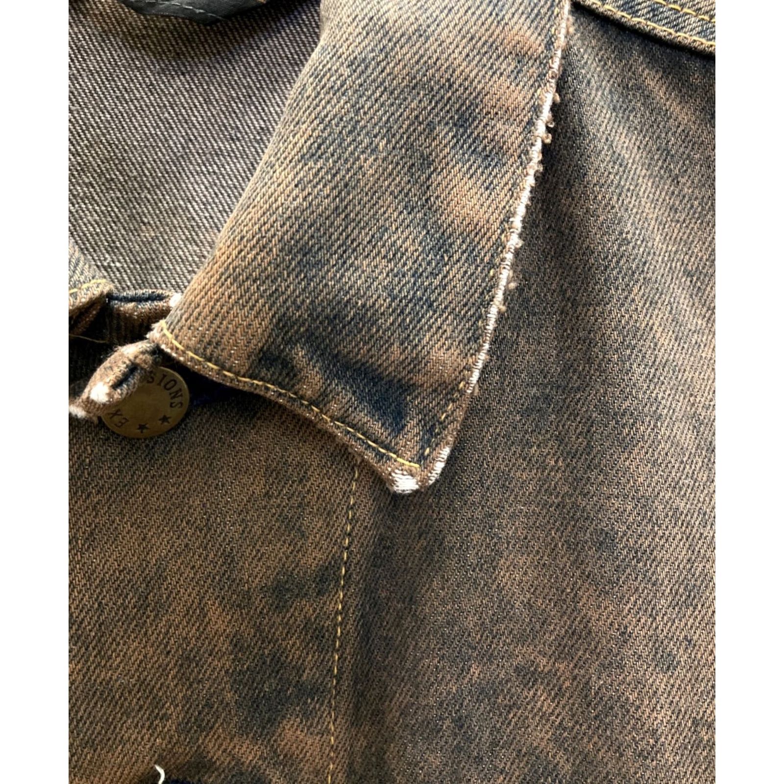 Vintage EXPRESSIONS Denim Jacket Men Size M Brown Jacket Size US M / EU 48-50 / 2 - 7 Thumbnail
