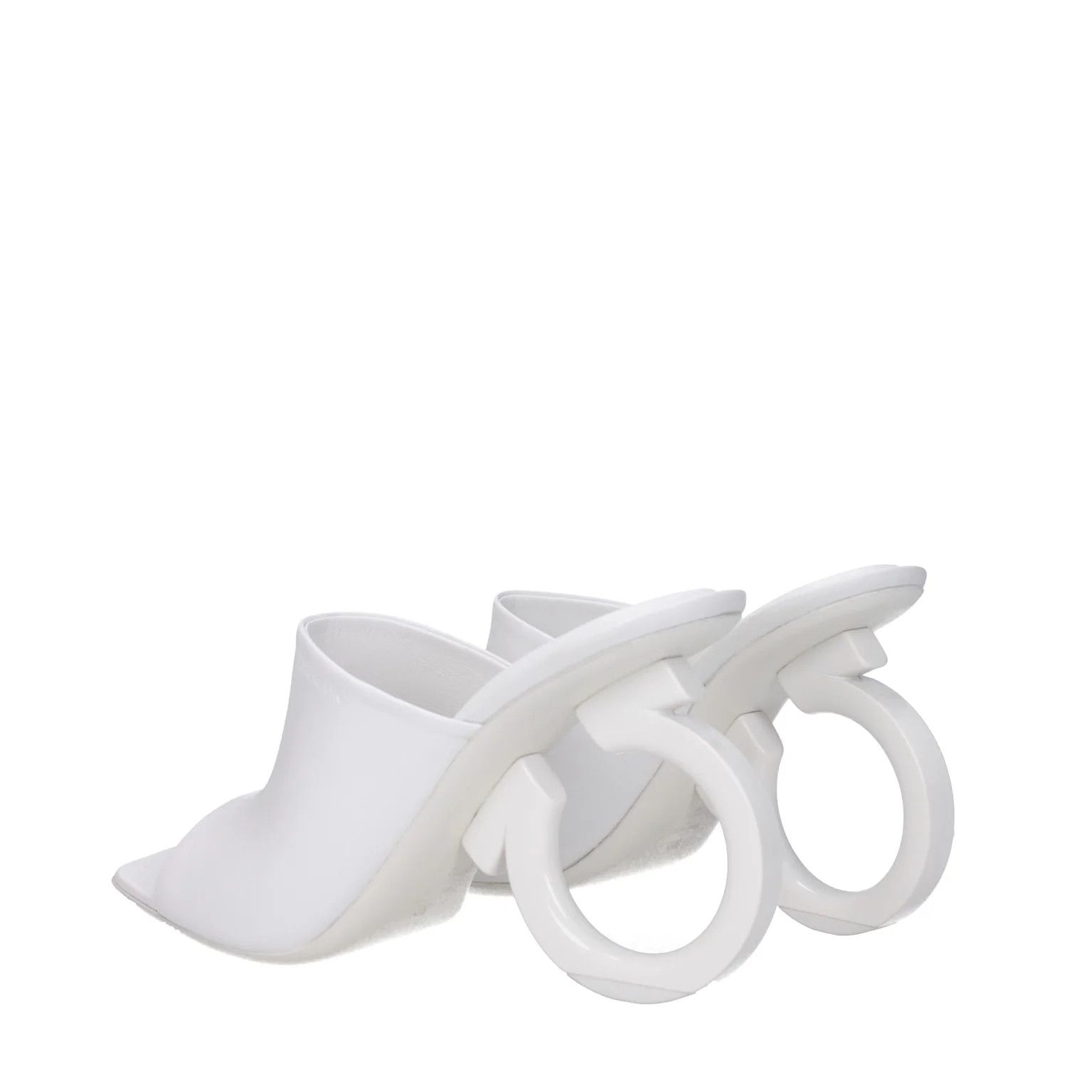 Salvatore Ferragamo o1s1rm0724 Astro Leather Mules in White Size US 5.5 / IT 35.5 - 4 Thumbnail