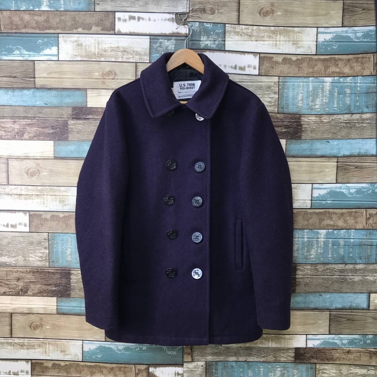 Schott VINTAGE SCHOTT US 70N PEACOAT PURPLE DOUBLE BREASTED Size US M / EU 48-50 / 2 - 1 Thumbnail