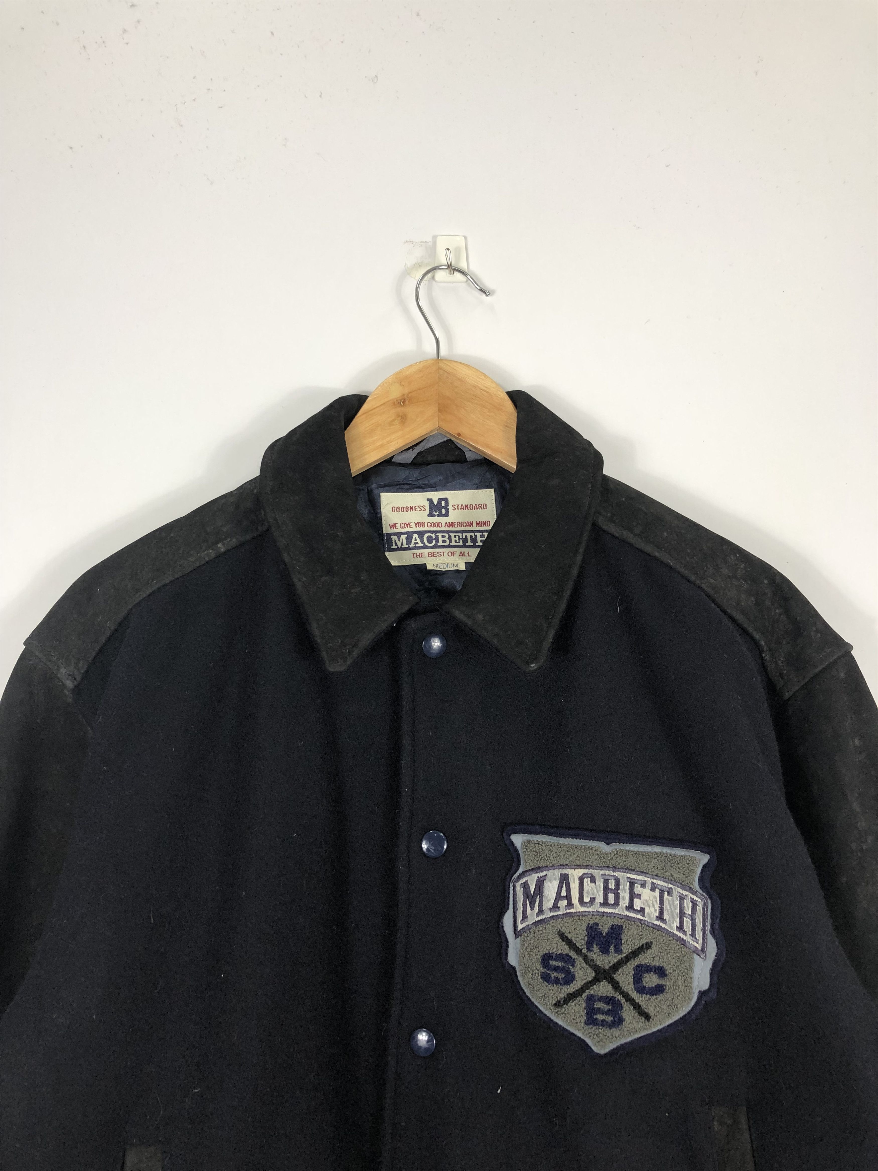 Macbeth Macbeth 90s Varsity Jacket Patches Leather Sleeve V0162 Size US M / EU 48-50 / 2 - 4 Thumbnail