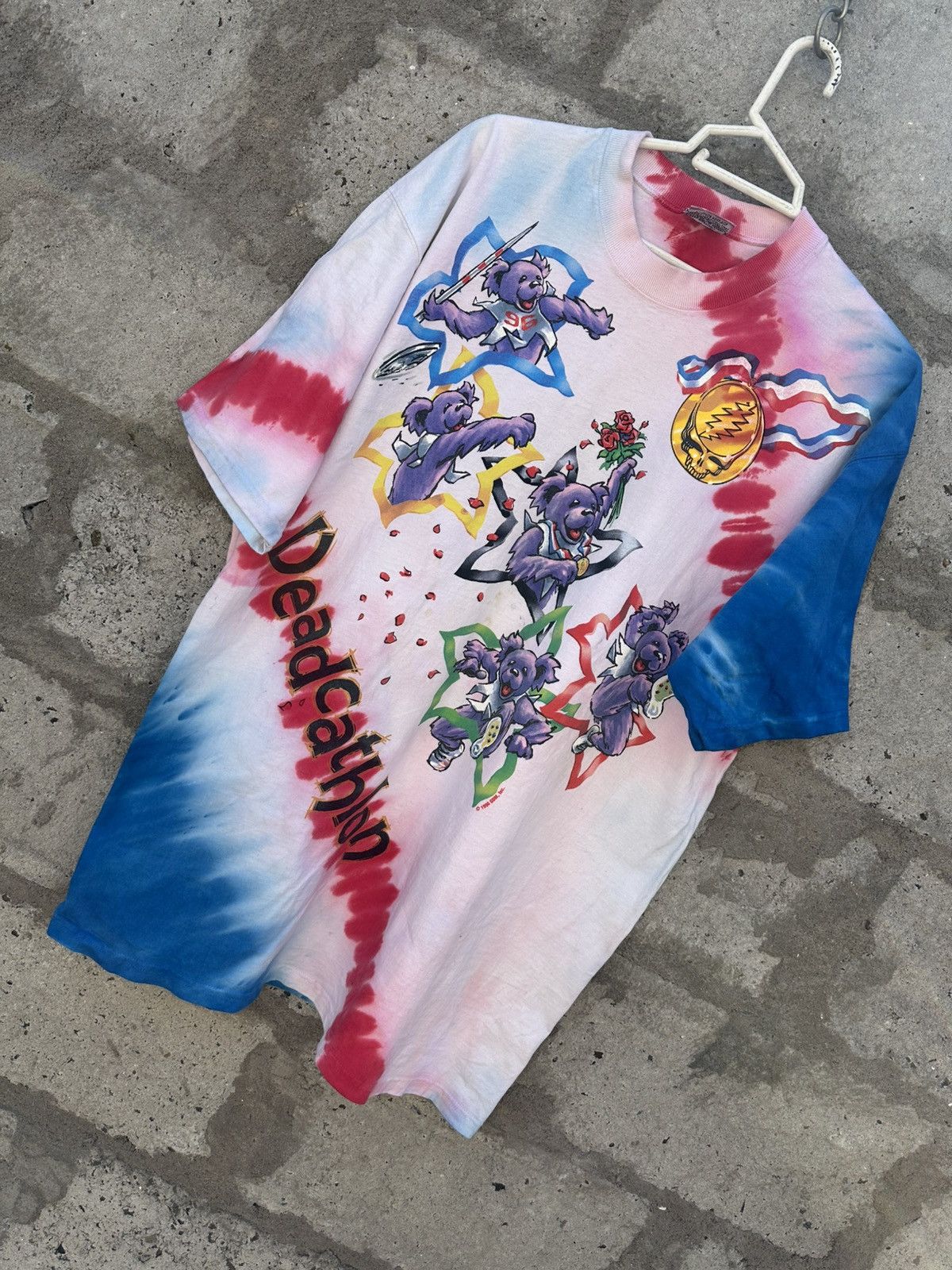 Grateful Dead × Liquid Blue × Vintage Grateful Dead 1996 GDM “Deadcathlon” Olympics Tie-Dye Tee Size US XL / EU 56 / 4 - 2 Thumbnail