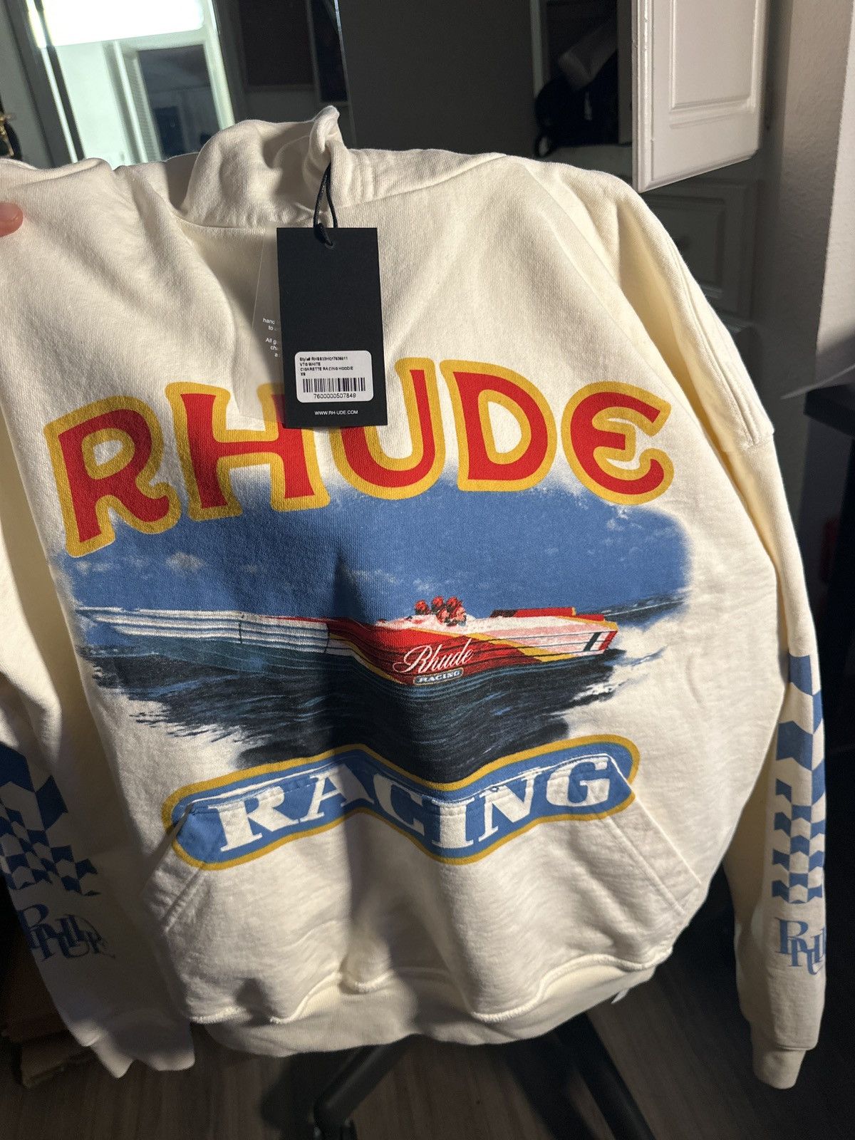 Rhude RHUDE Racing Team Hoodie Beige NEW Size US XS / EU 42 / 0 - 3 Thumbnail