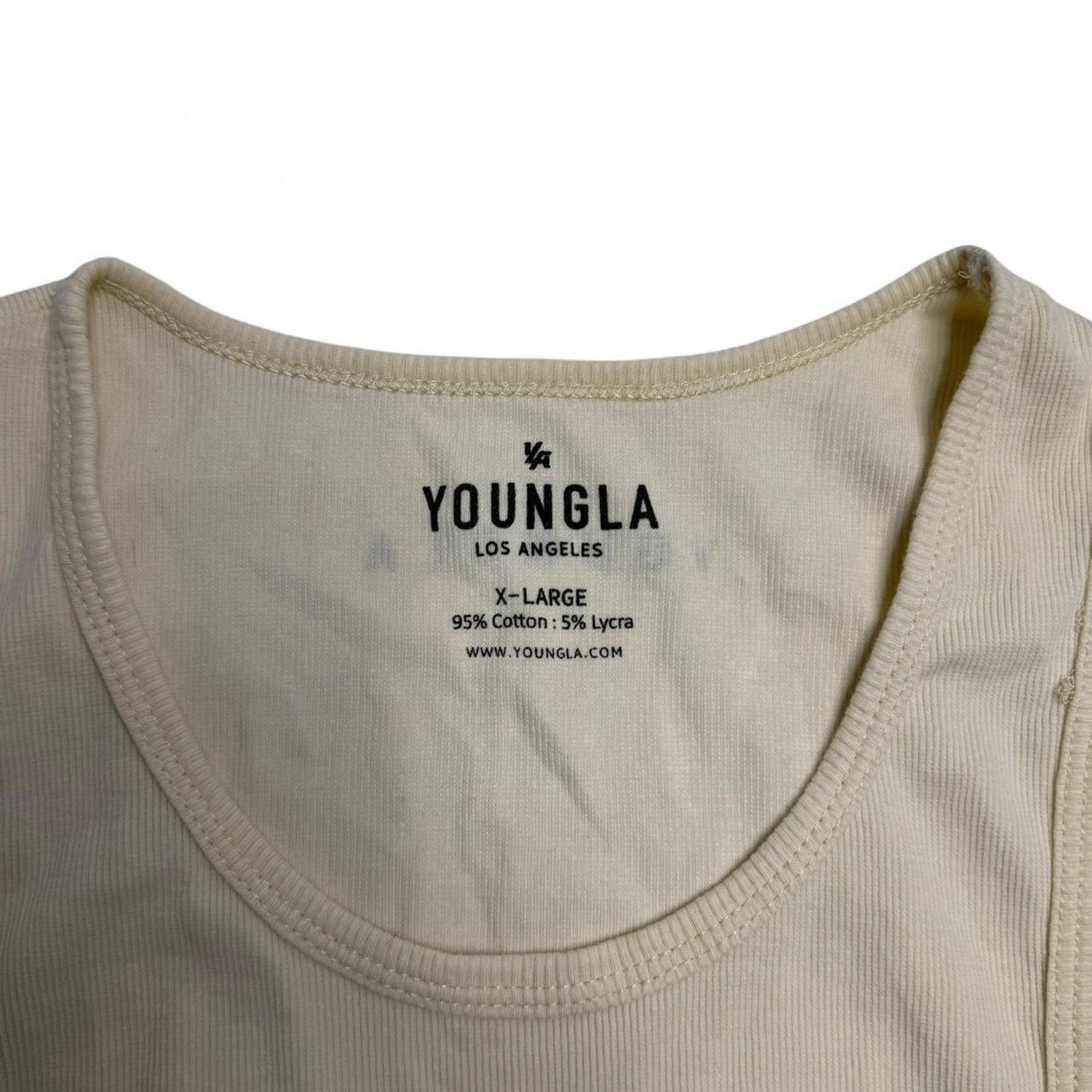 YoungLA YoungLA Yellow Ribbed Tank Top XL Fitted Gym Workout Basic Size US XL / EU 56 / 4 - 3 Thumbnail