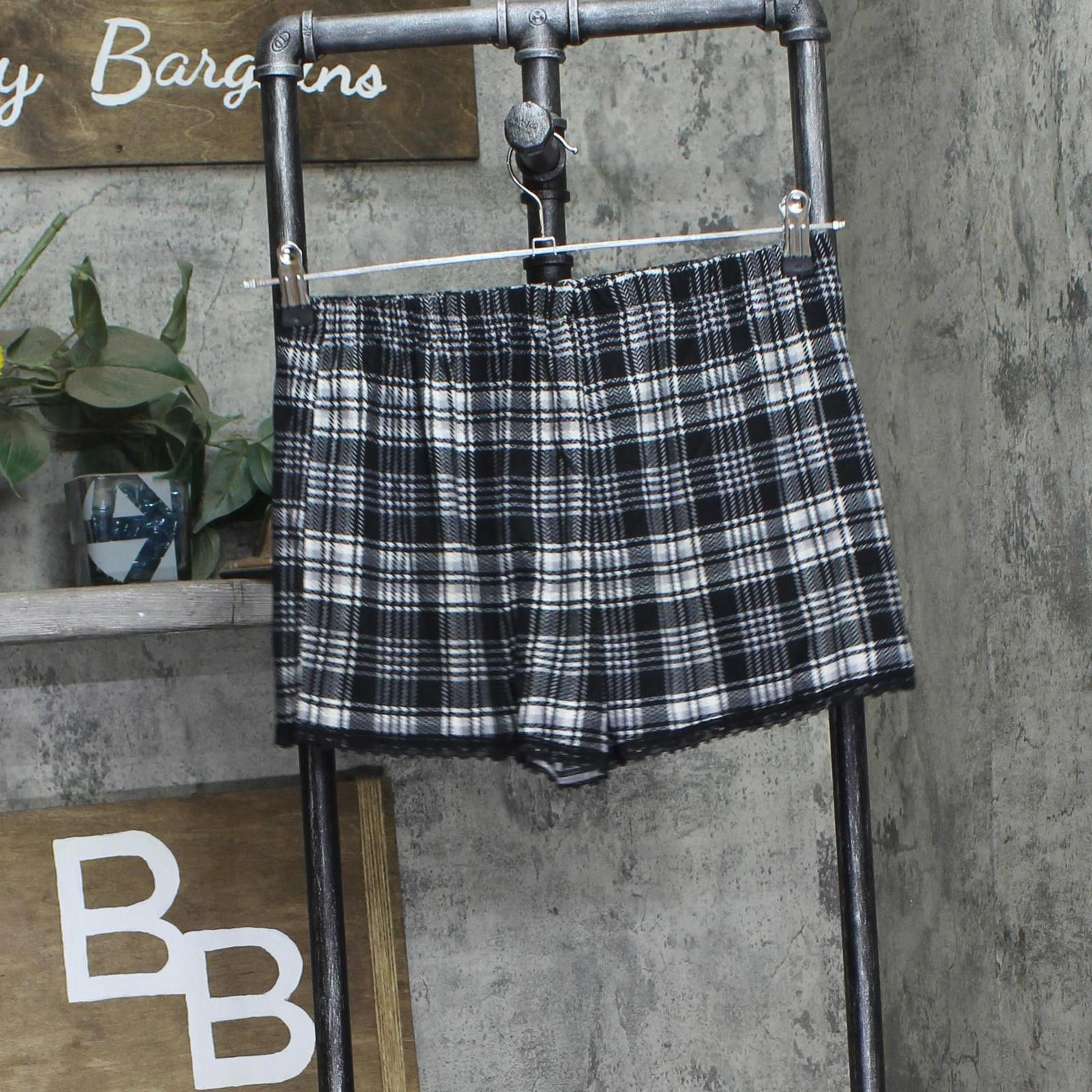 Other New Pillow Talk Lace Trim Plaid Pajama Set Black Multi M Size ONE SIZE - 5 Thumbnail