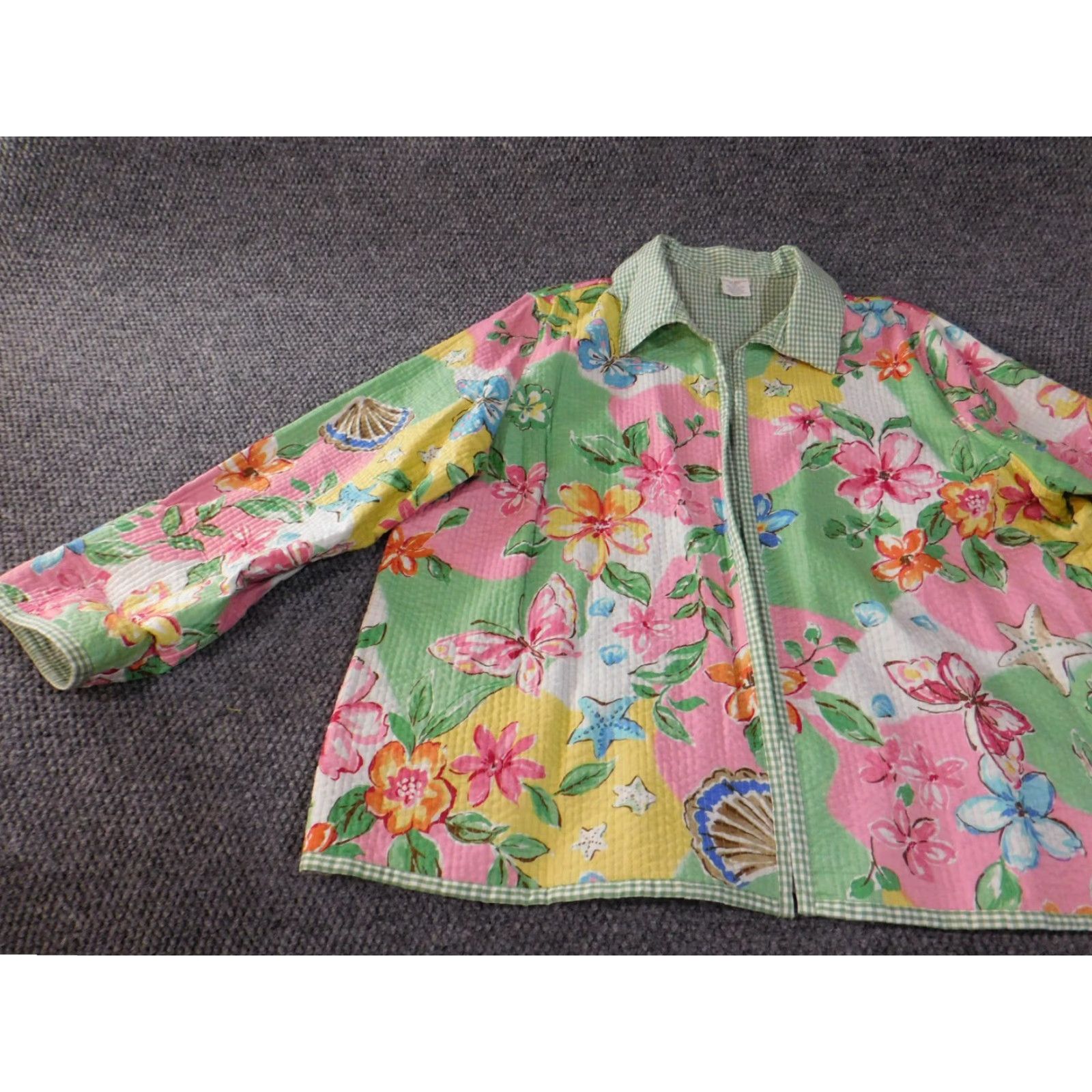 Vintage **Alfred Dunner Green Floral Women's Plus Size Casual Jacket** User: Alfred Dunner Green Floral Women's Plus Size Casual Jacket Size 3XL / US 20-22 - 3 Thumbnail