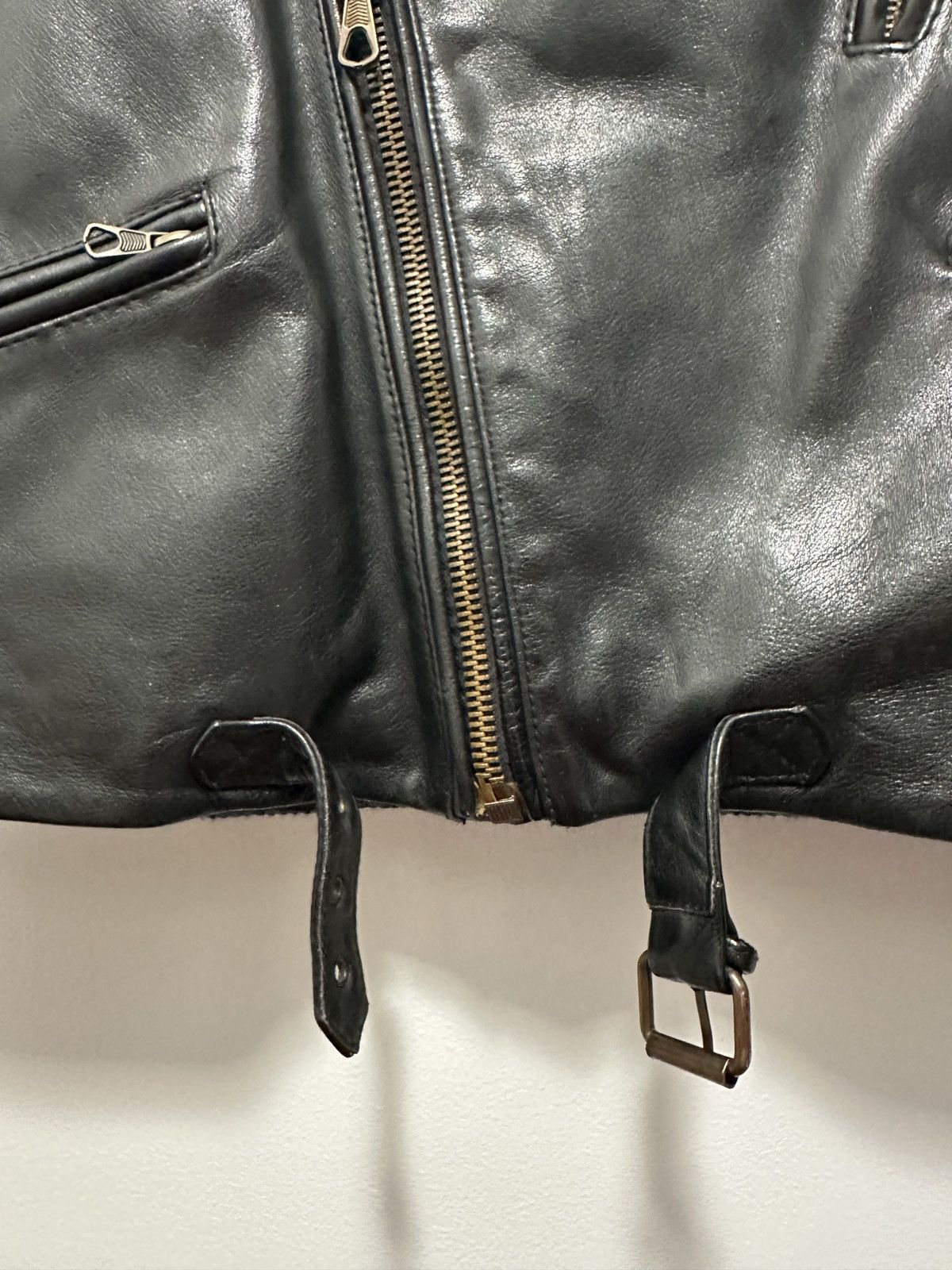Genuine Leather × Vintage Vintage 70s Leather Biker Jacket Size US M / EU 48-50 / 2 - 13 Thumbnail