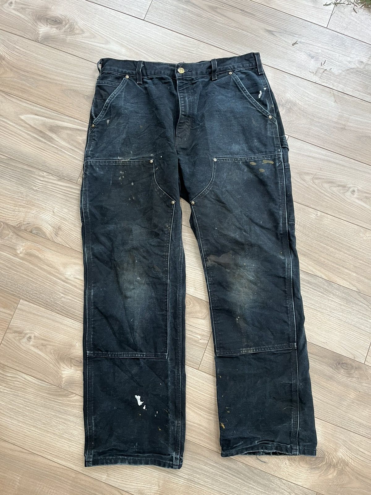 image of 90A Carhartt Double Knee in Black, Men's (Size 34)