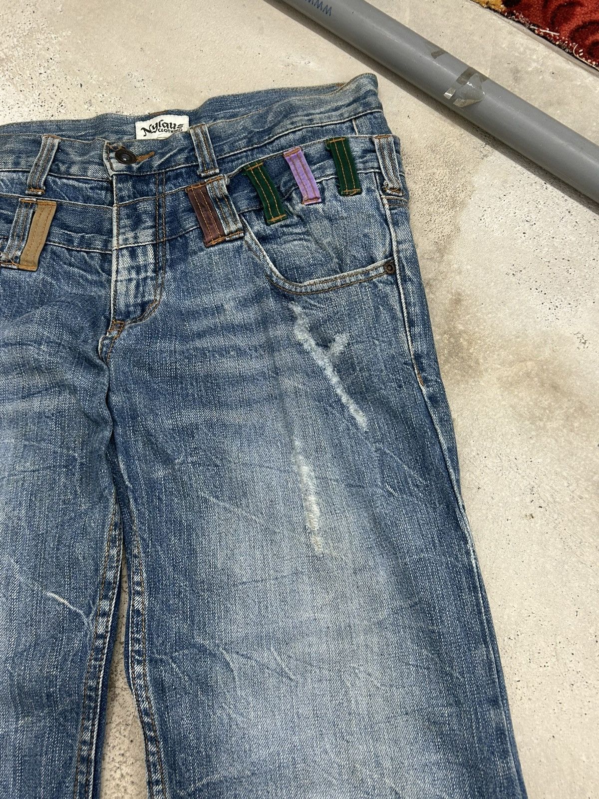 Le Grande Bleu (L.G.B.) Nylaus Distressed Y2K Clawn Marks Archive Rave Watanabe Size US 33 - 5 Thumbnail