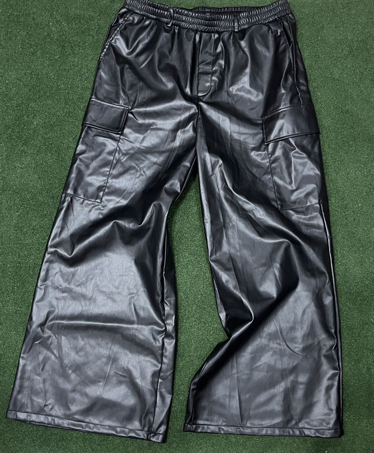 Shein Manfinity RebelGame Woven Loose Straight Leather Pants 44 Size US 44 / EU 60 - 7 Thumbnail
