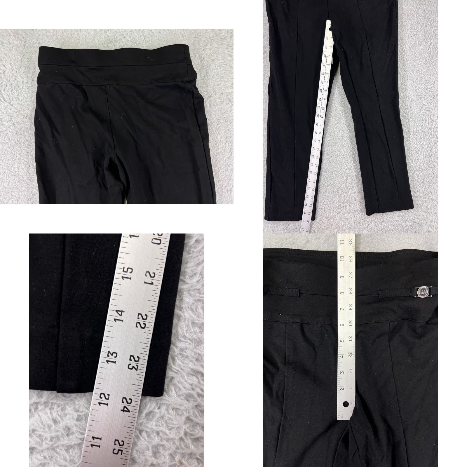 Nine West Nine West Pants Womens Petite Small Black Pull On Knit Flat Front Straight Leg Chino Style 30in Inseam PS Womens Black Knit Pants Size 28" / US 6 / IT 42 - 8 Thumbnail