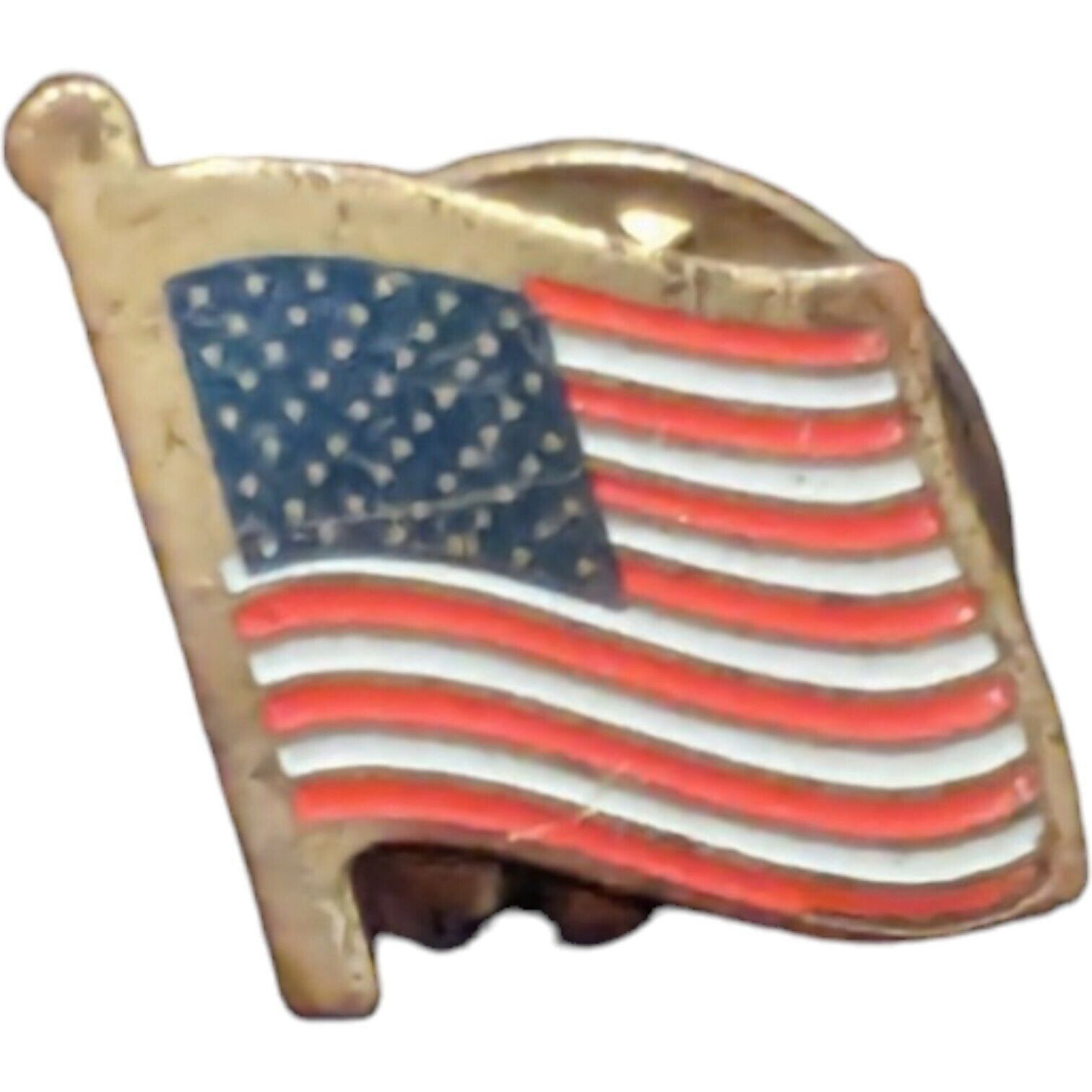 Other Gold Tone American Flag Lapel Pin Brooch Tie Tac Grannycore Size ONE SIZE - 1 Thumbnail