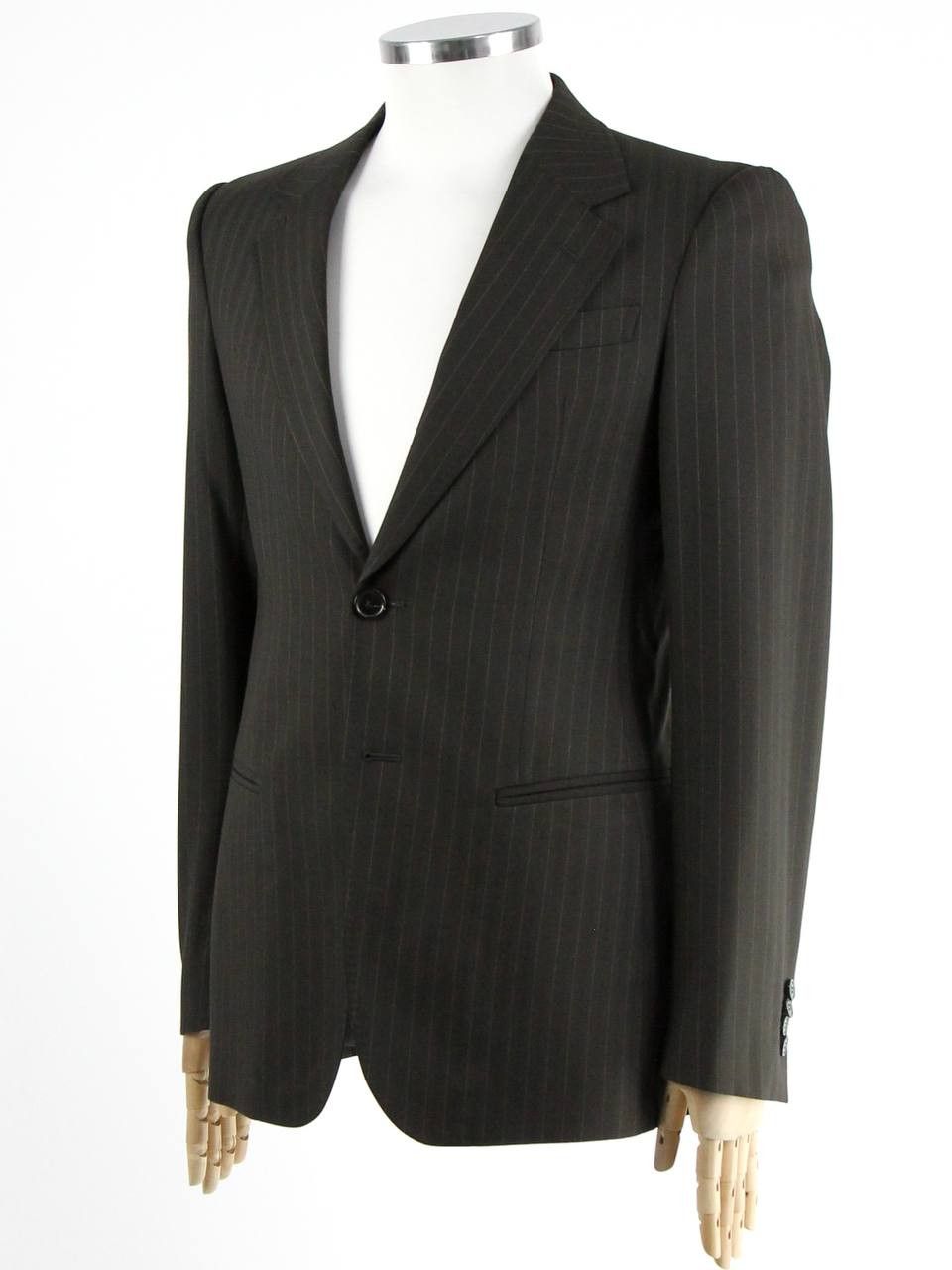Emporio Armani EMPORIO ARMANI Striped wool and viscose jacket Size 46R - 3 Thumbnail