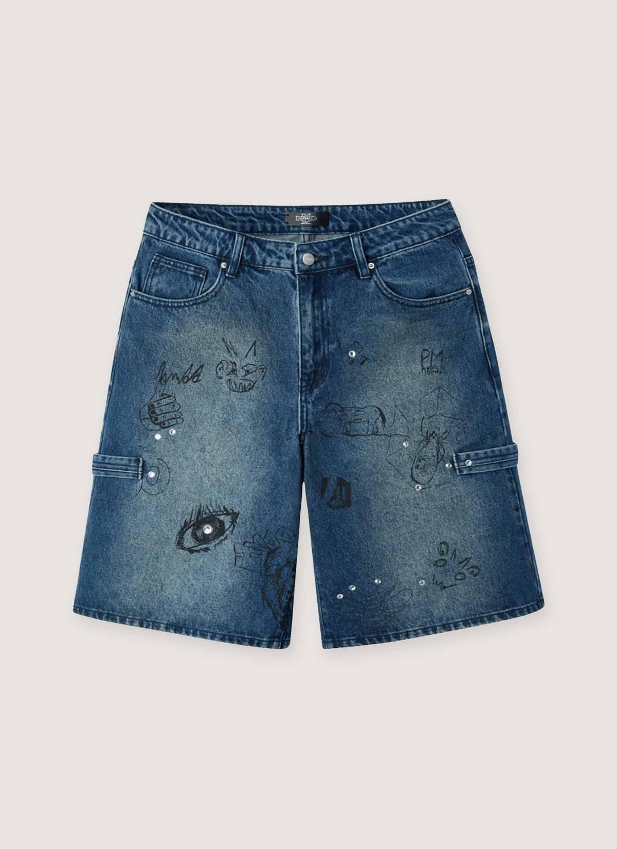 HMDD Graffiti Shorts Indigo Size US 38 / EU 54 - 1 Thumbnail