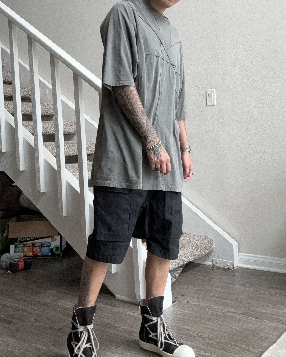 Rick Owens Rick Owens DRKSHDW crater oversized T Shirt Size US M / EU 48-50 / 2 - 8 Thumbnail