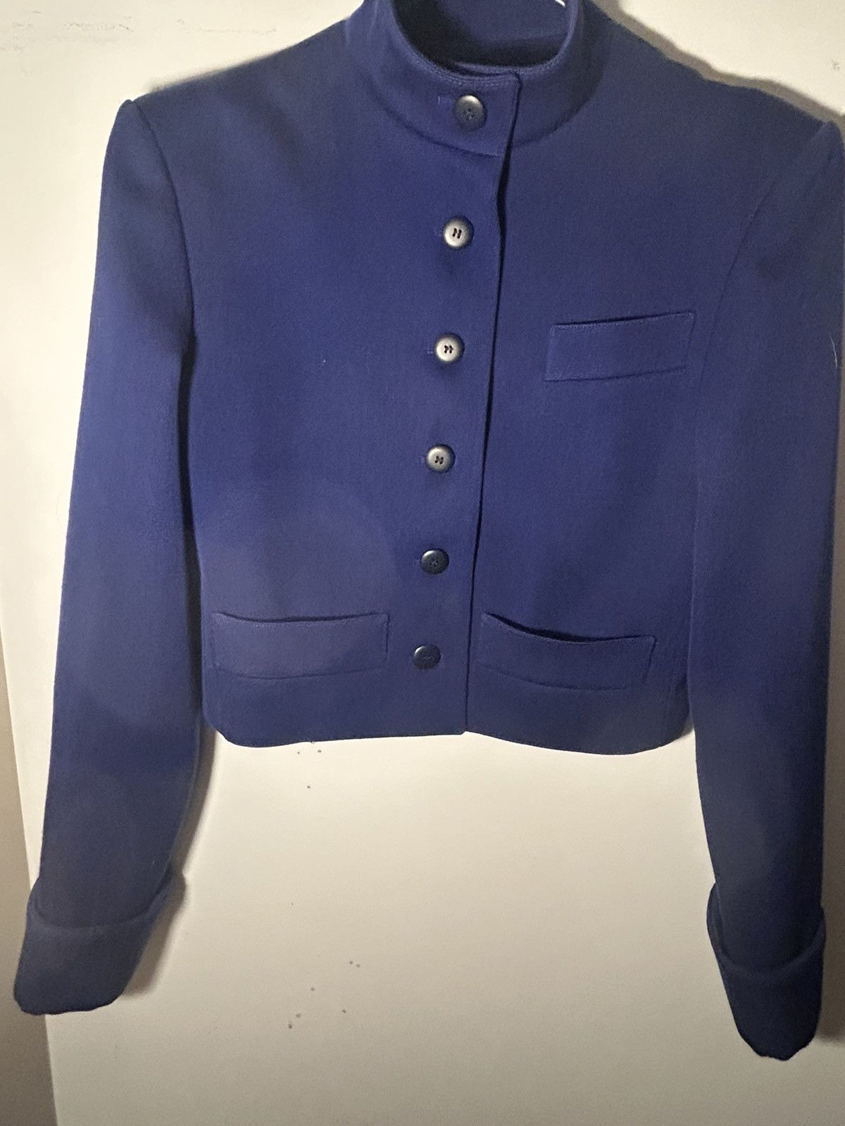 Jean-Louis Scherrer cintage Jean-Louis Scherrer 1980's Blue Blazer Size S / US 4 / IT 40 - 1 Thumbnail