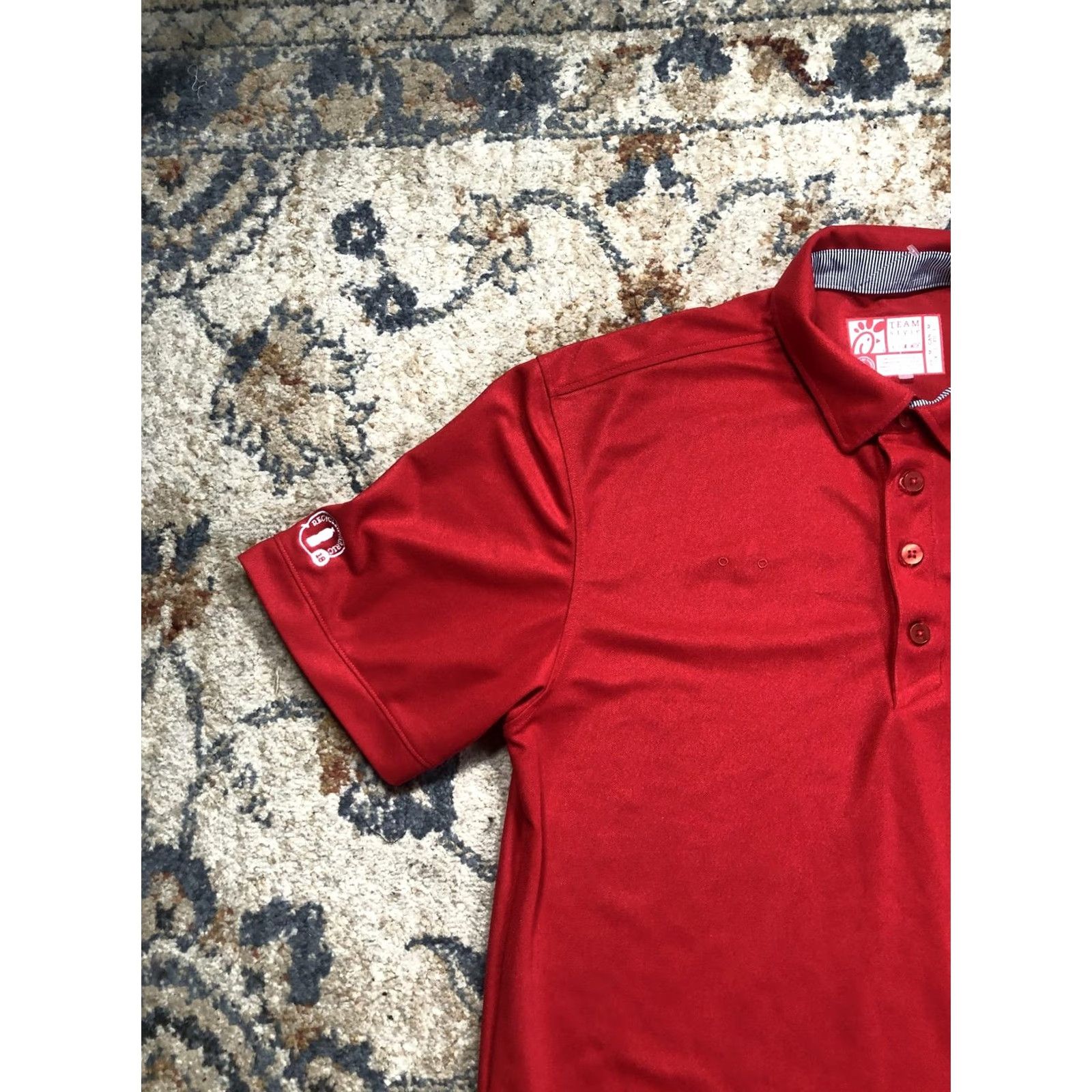 Vintage Chick-fil-A TEAM style Polo Shirt Mens M Red Solid Short Sleeve Workwear Polo Shirt Size US M / EU 48-50 / 2 - 3 Thumbnail