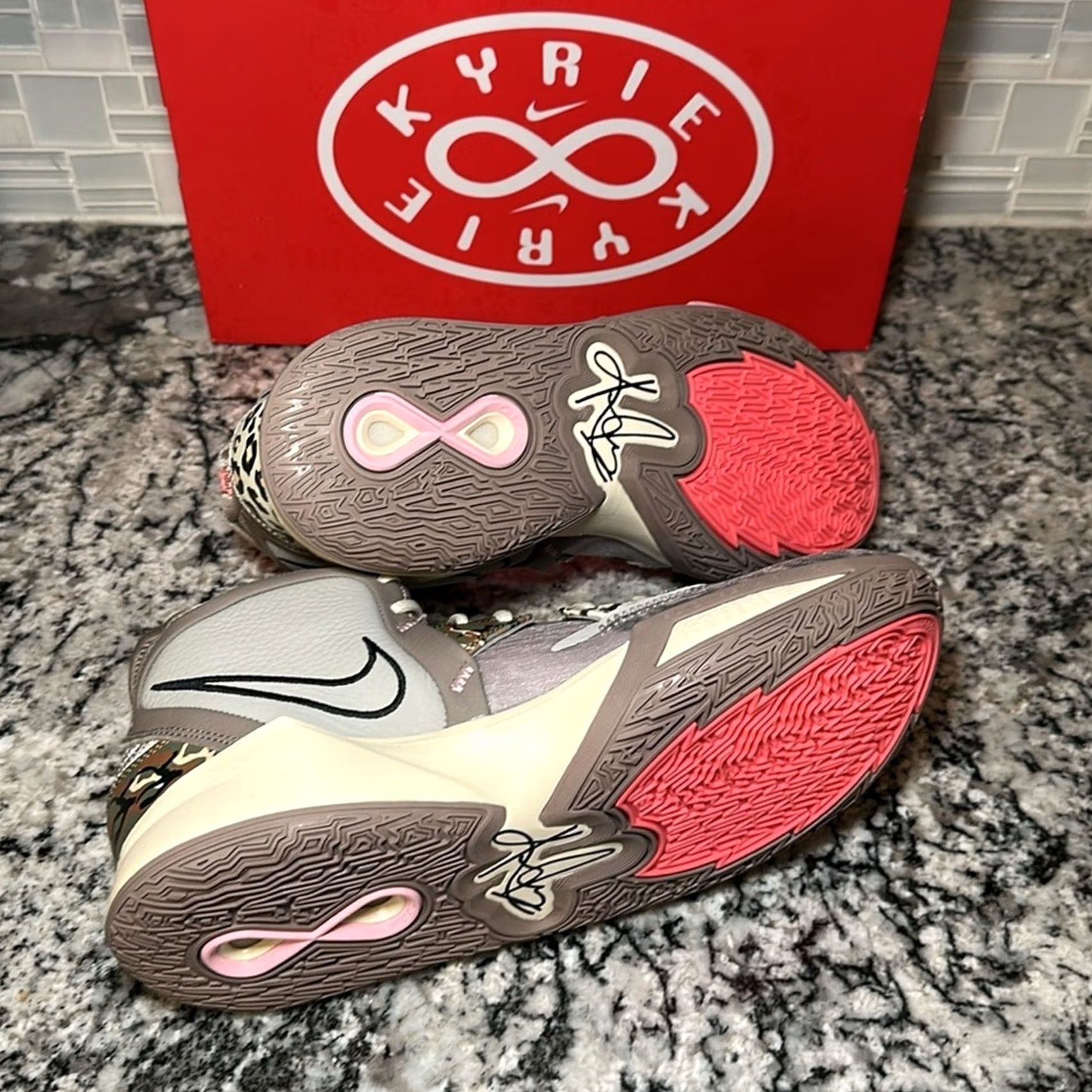 Nike Nike Kyrie Infinity Shoes Leopard Camo Moon Fossil Iron Ore Gray - Men’s 13 / Women’s 14.5 Size US 12 / IT 42 - 5 Thumbnail