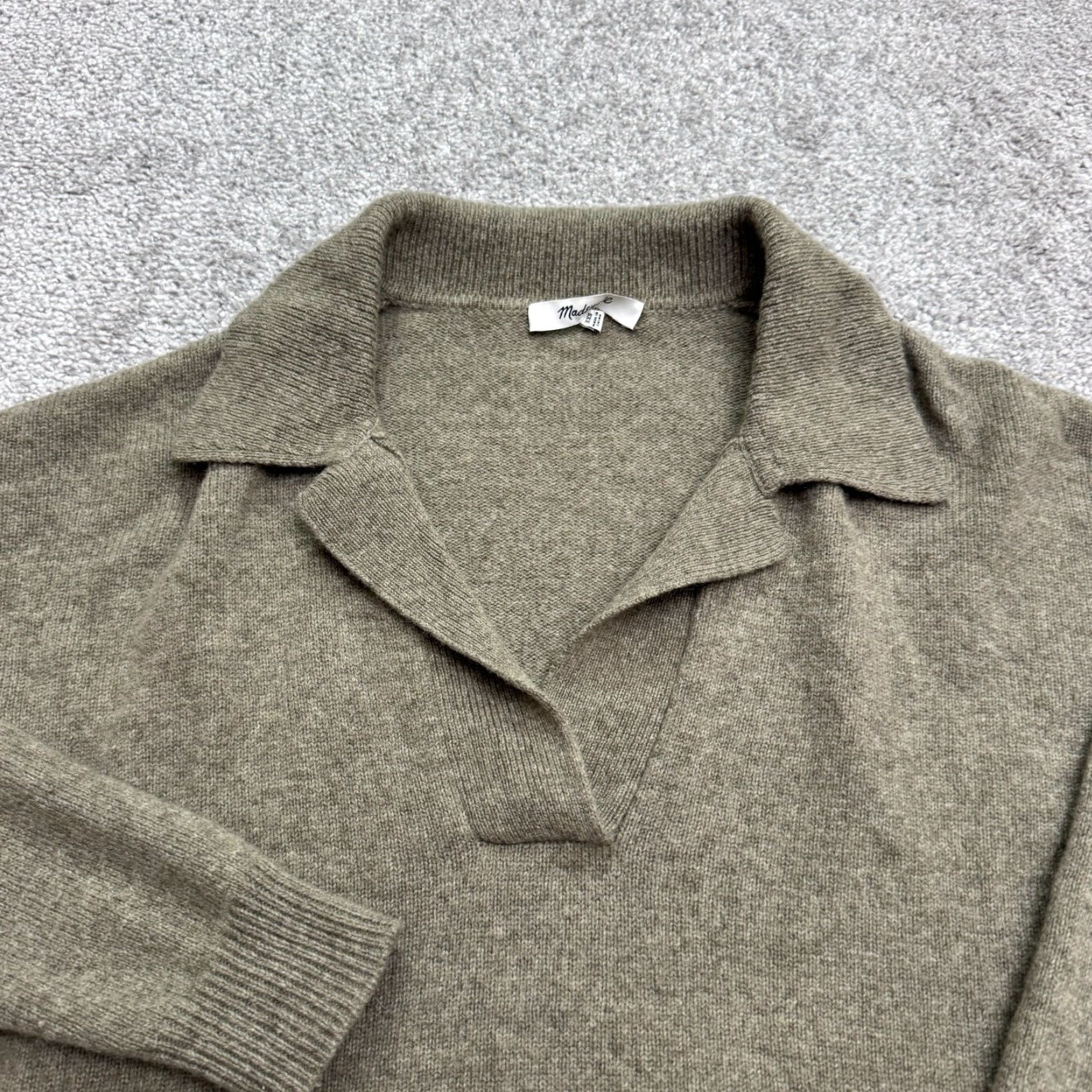 Madewell Madewell Merino Wool Pullover Sweater Womens 2XS Brown V-Neck Knit Casual Fall Winter Size XXS / US 00 / IT 34 - 3 Thumbnail