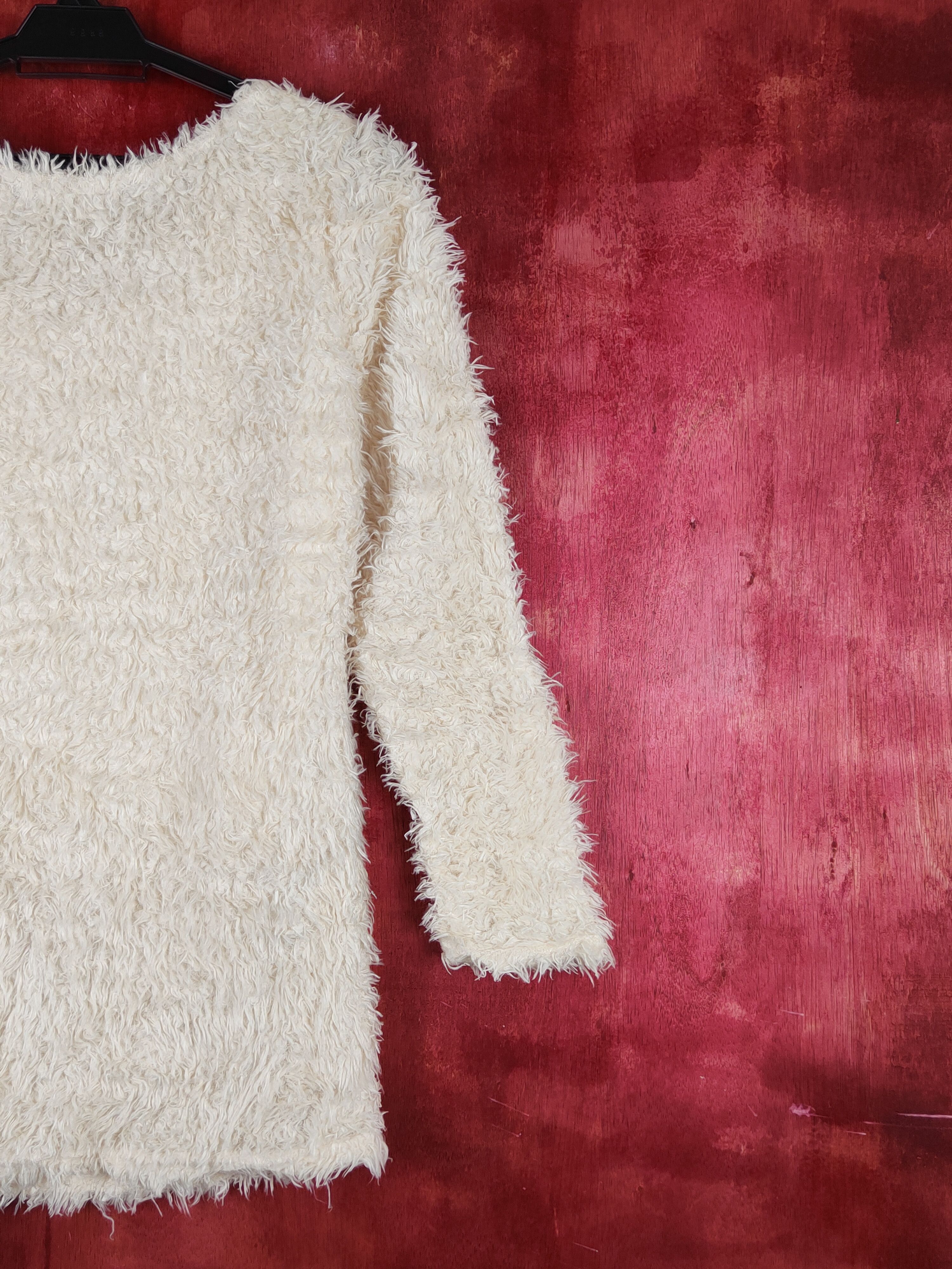 Japanese Brand × Vintage Shake Shake Cream Shag Shaggy Fur Mohair Knitwear #S1934 Size S / US 4 / IT 40 - 9 Thumbnail