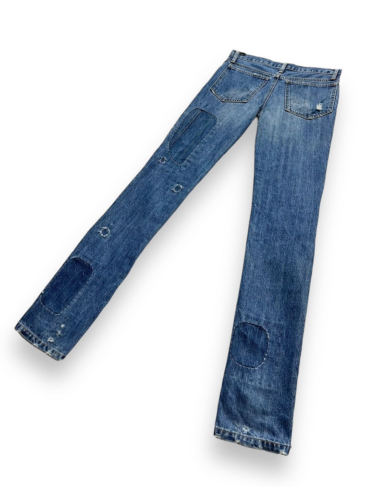 Issey Miyake 🔥Vintage TSUMORI CHISATO Patchwork Denim Super Skinny Jeans Size 27" / US 4 / IT 40 - 6 Thumbnail