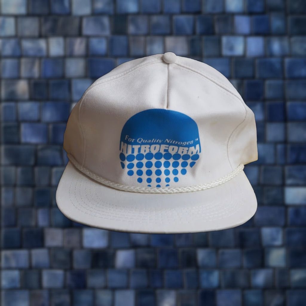 Vintage VTG 80s K-Brand Nitrogen Nitrofoam Chemical White Strapback Trucker Hat Cap OSFM Size ONE SIZE - 1 Thumbnail