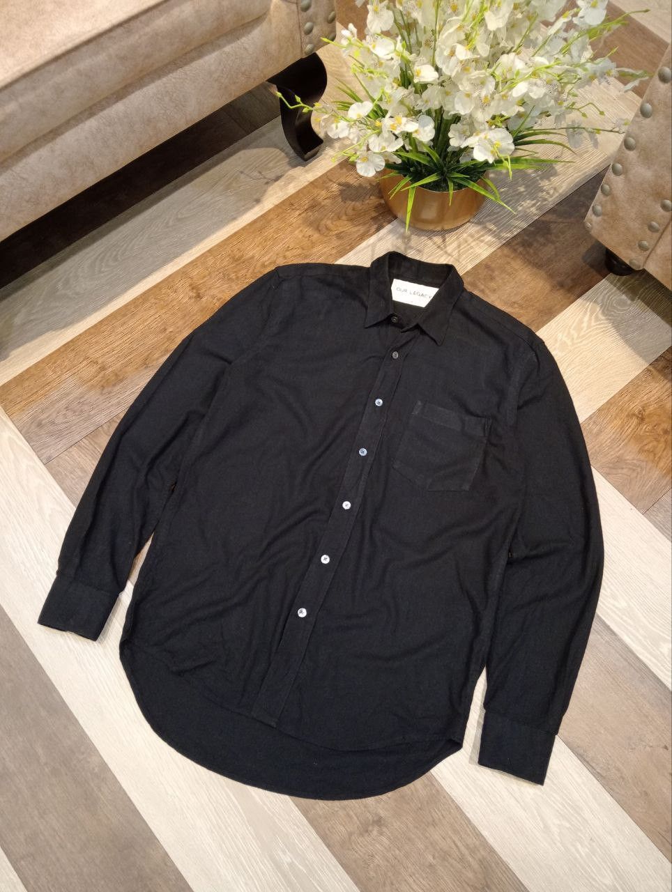 Our Legacy OUR LEGACY BLACK SILK BUTTON UP SHIRT - SIZE 46 Size US S / EU 44-46 / 1 - 2 Thumbnail