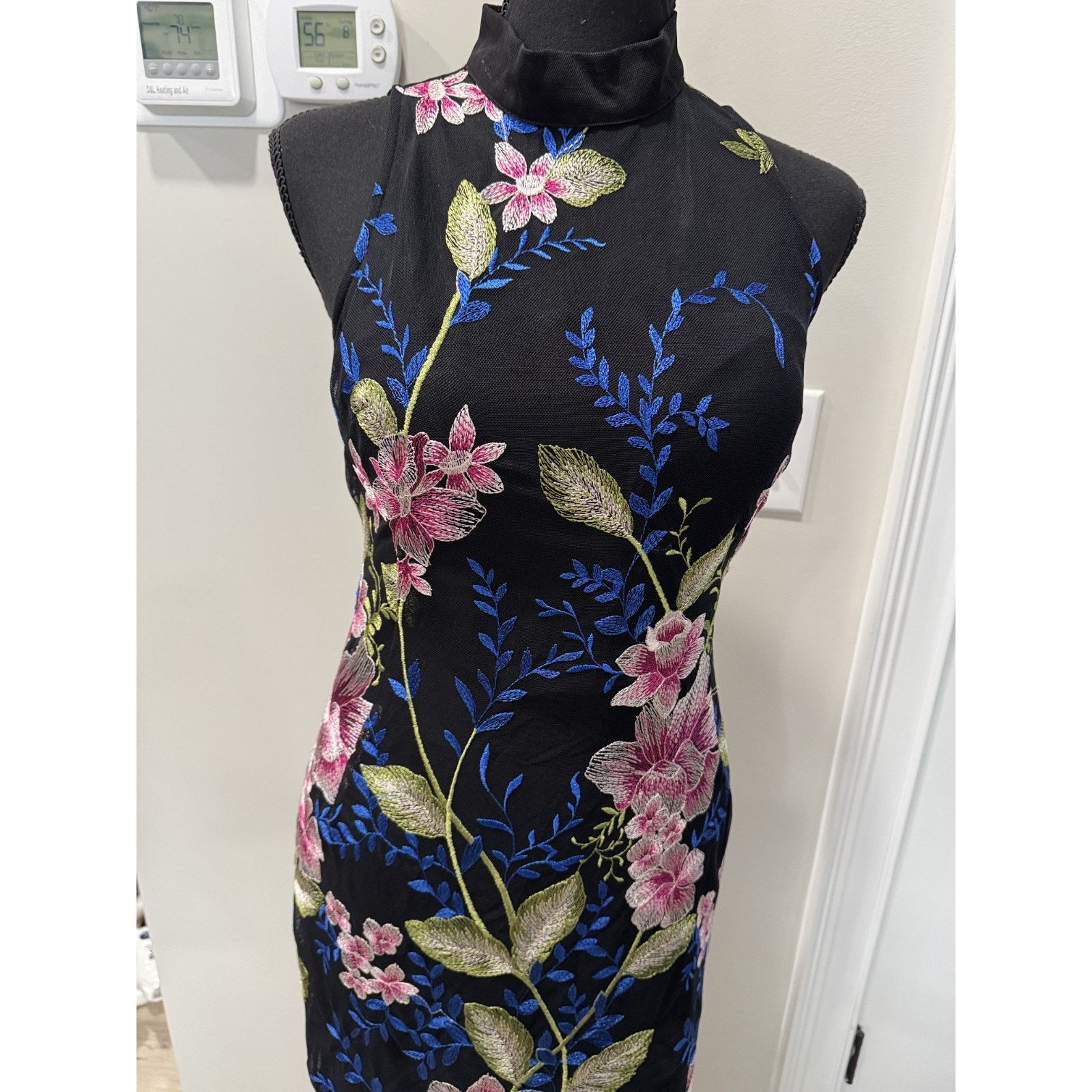 Nicole Miller Whimsigoth Cottagecore Nicole Miller Floral Dress Black 2 Size XS / US 0-2 / IT 36-38 - 2 Thumbnail