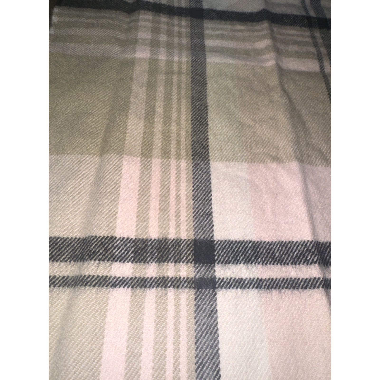 Croft & Barrow Croft & Barrow Plaid Scarf Pink Tan Women Cotton Size ONE SIZE - 3 Thumbnail