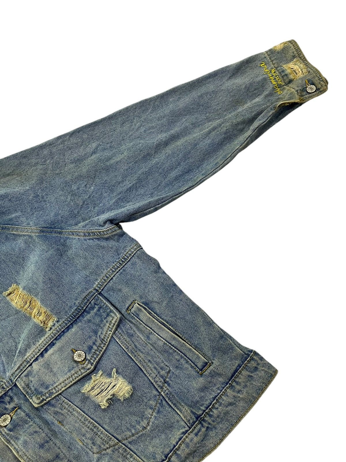 If Six Was Nine × Japanese Brand × Le Grande Bleu (L.G.B.) ROSE DISTRESSED BAGGY DENIM JACKET Size XL / US 12-14 / IT 48-50 - 4 Thumbnail
