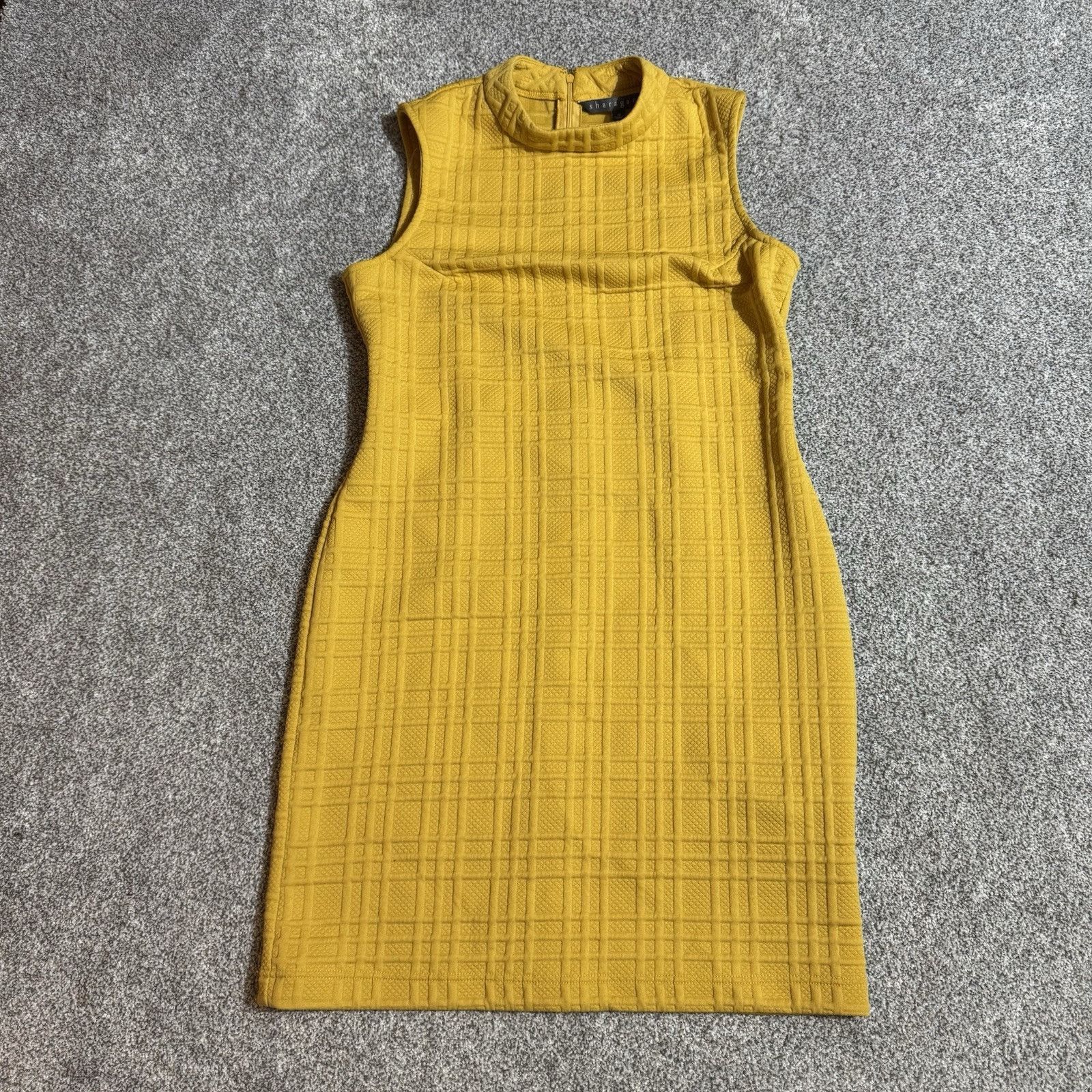 Other Sharagano Sheath Dress 10 Chic Mod Textured 60s Retro Golden Size L / US 10 / IT 46 - 1 Thumbnail