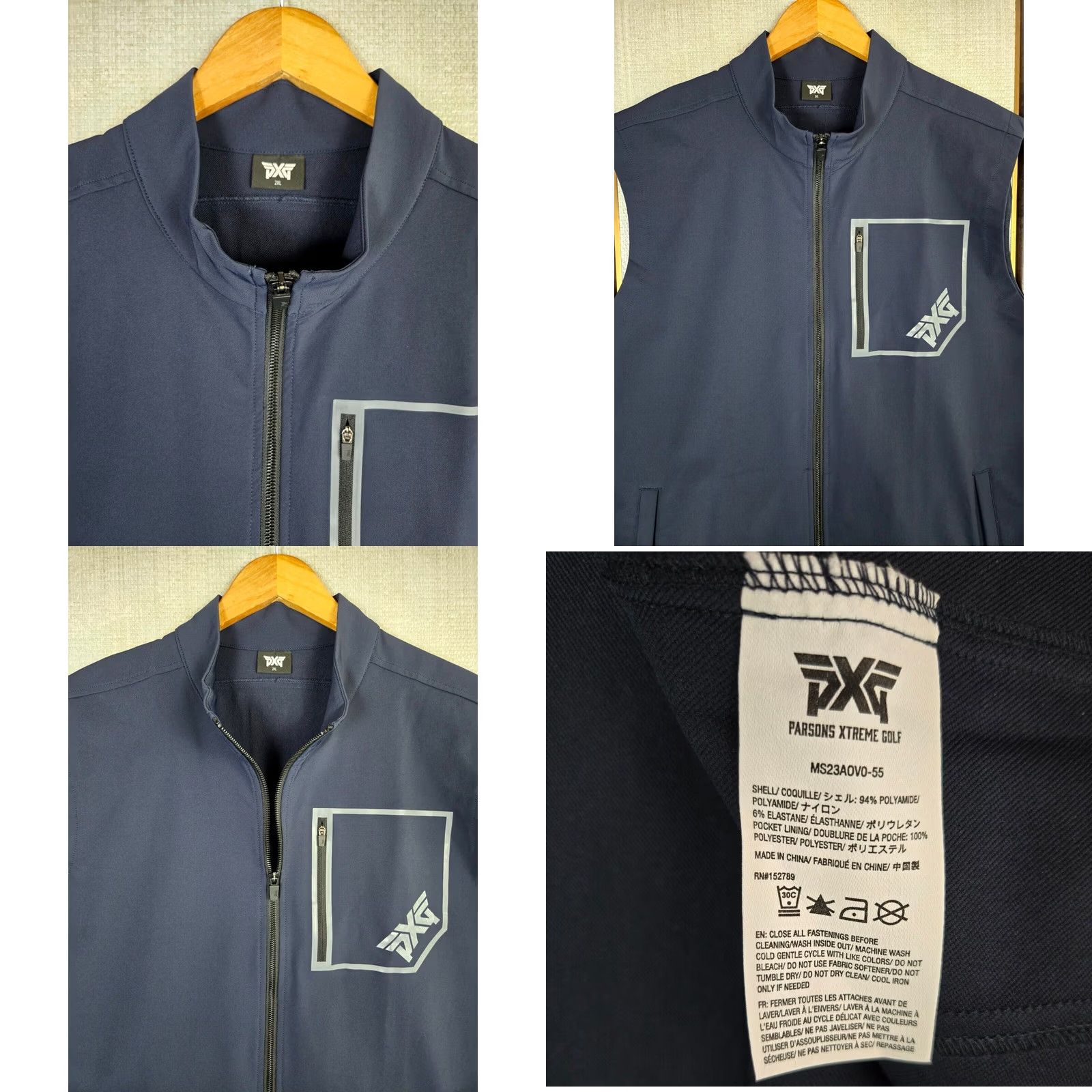 Vintage PXG Mens Size 2XL Canvassed Nylon Full Zip Vest Navy Blue Golf Sleeveless Size US XXL / EU 58 / 5 - 9 Thumbnail