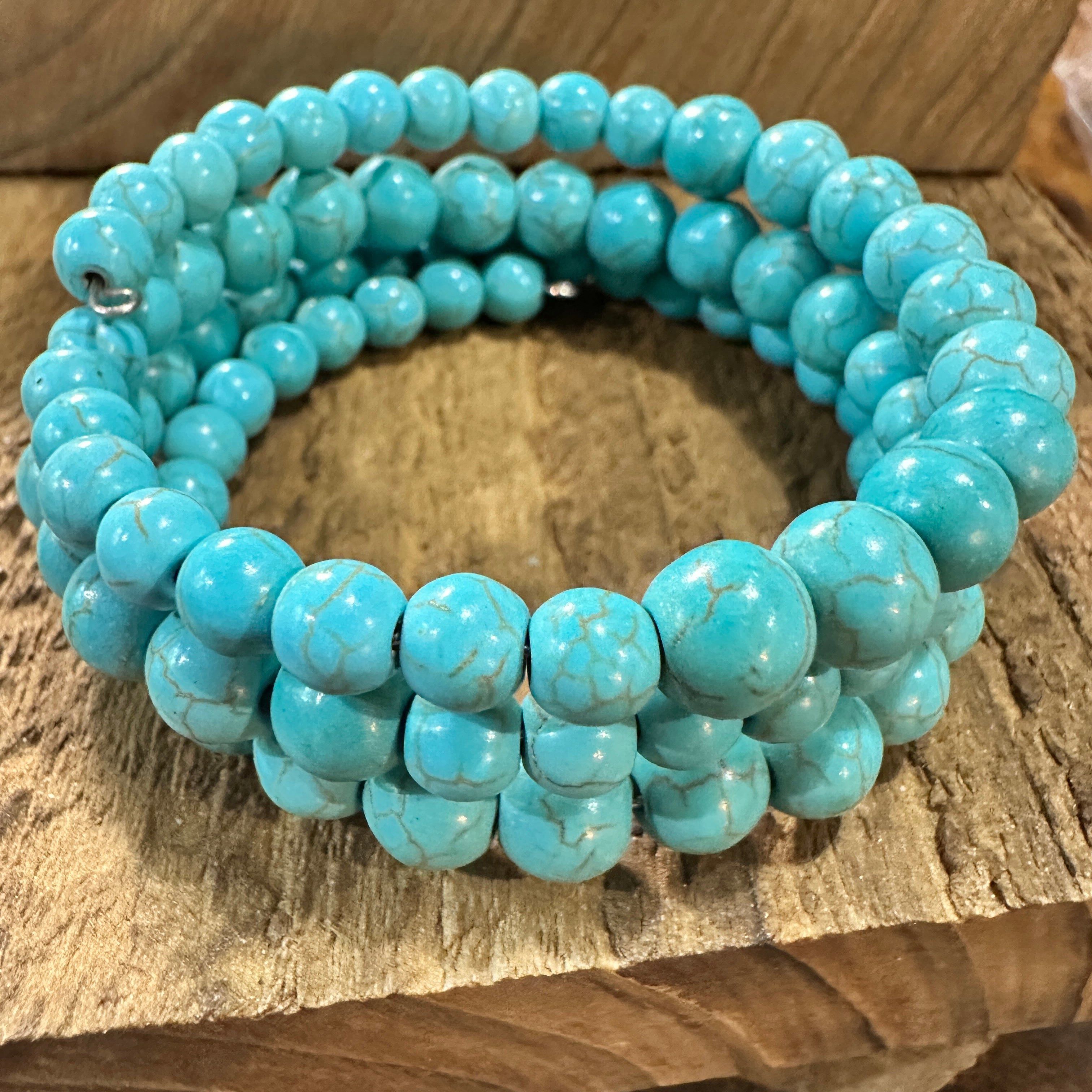 Other Handmade Synthetic Turquoise Wrap Bracelet Fashion, Southwes Size ONE SIZE - 4 Thumbnail