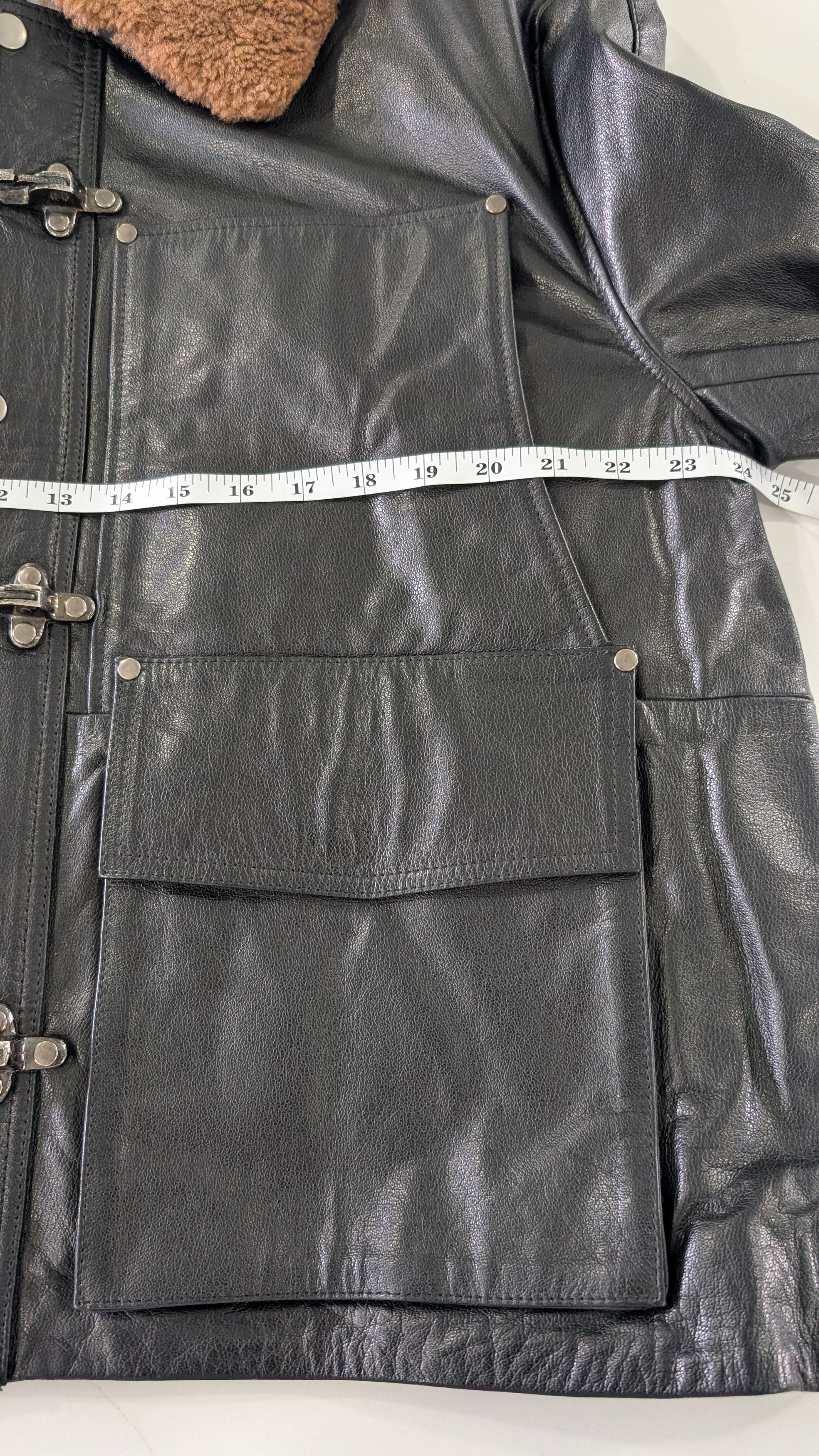 Other FOUND Leather Fireman Jacket Utility Coat Large Size US L / EU 52-54 / 3 - 7 Thumbnail