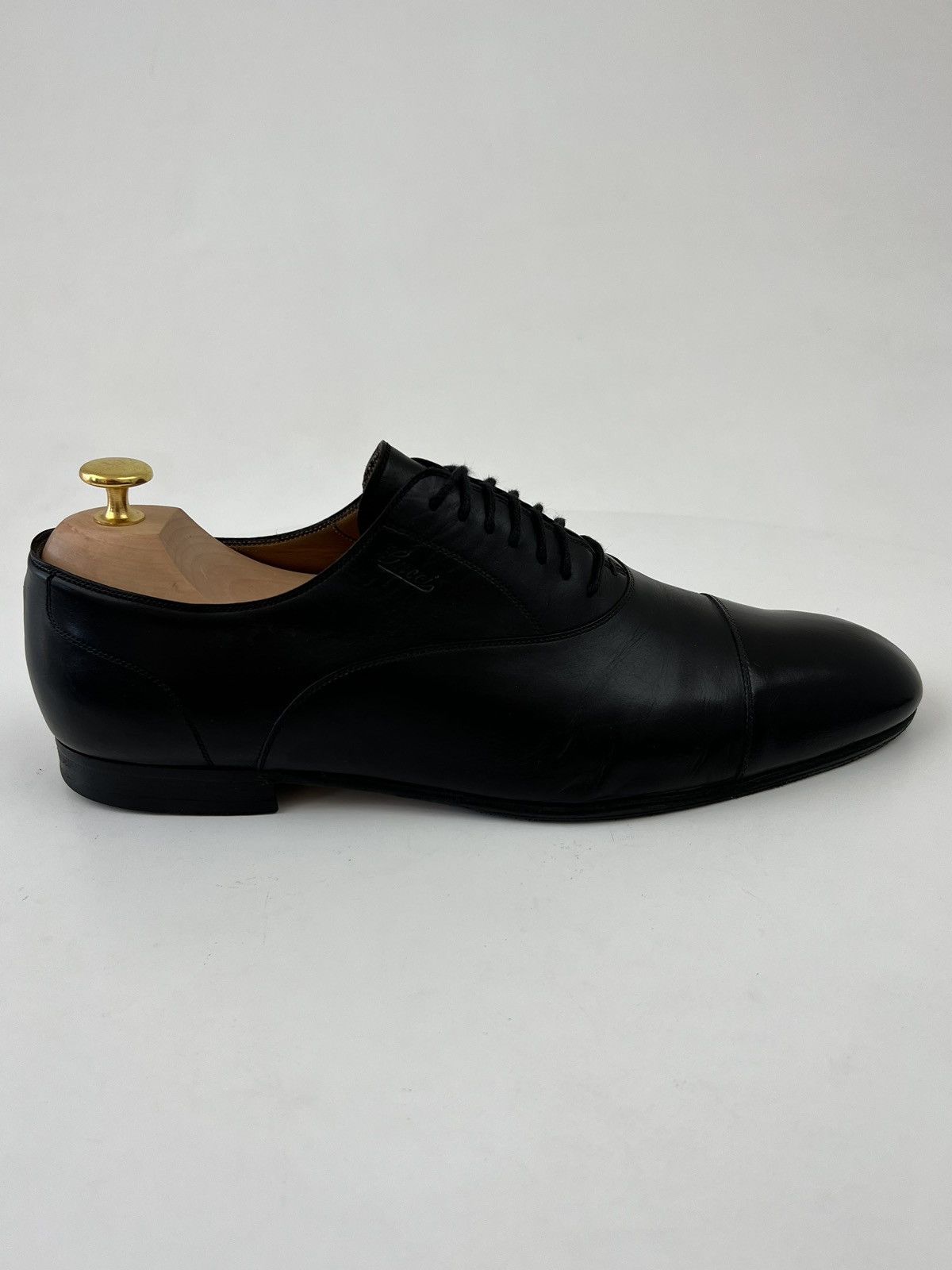 Gucci GUCCI Logo Lace Up Oxfords Leather Shoes Size US 11 / EU 44 - 7 Thumbnail