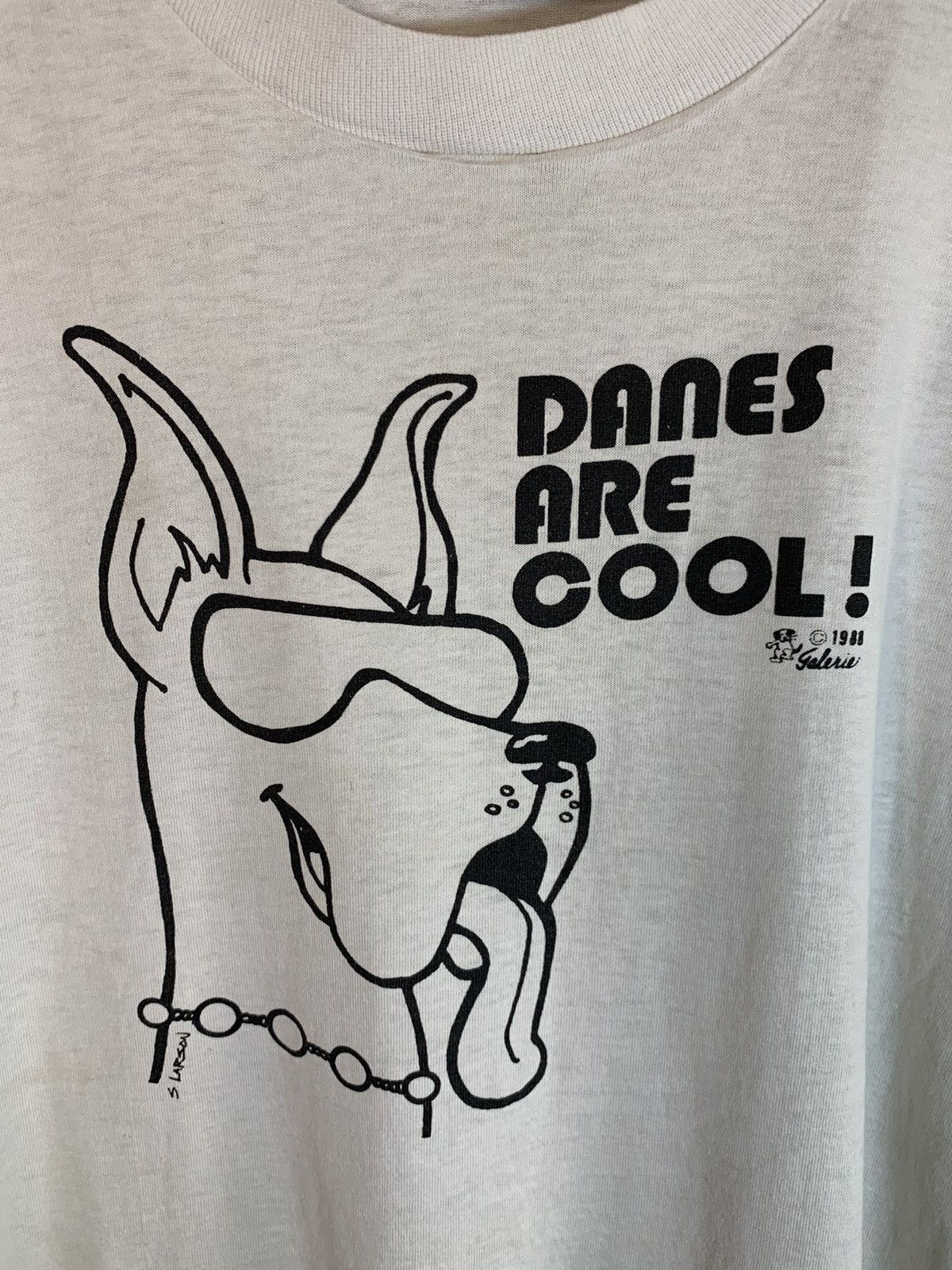 Vintage *RARE* Vintage 80’s Great Danes Are Cool Single Stitch Shirt Size US L / EU 52-54 / 3 - 2 Thumbnail