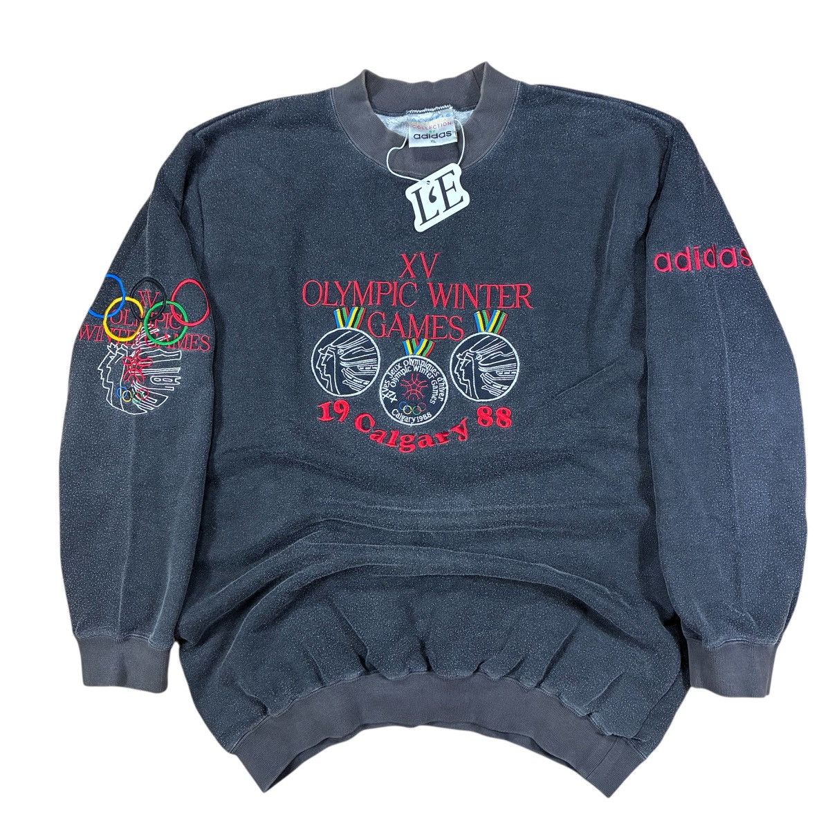 Adidas Mens Vintage Sweatshirt Adidas Olympic Winter Games Size S-M Size US M / EU 48-50 / 2 - 1 Thumbnail