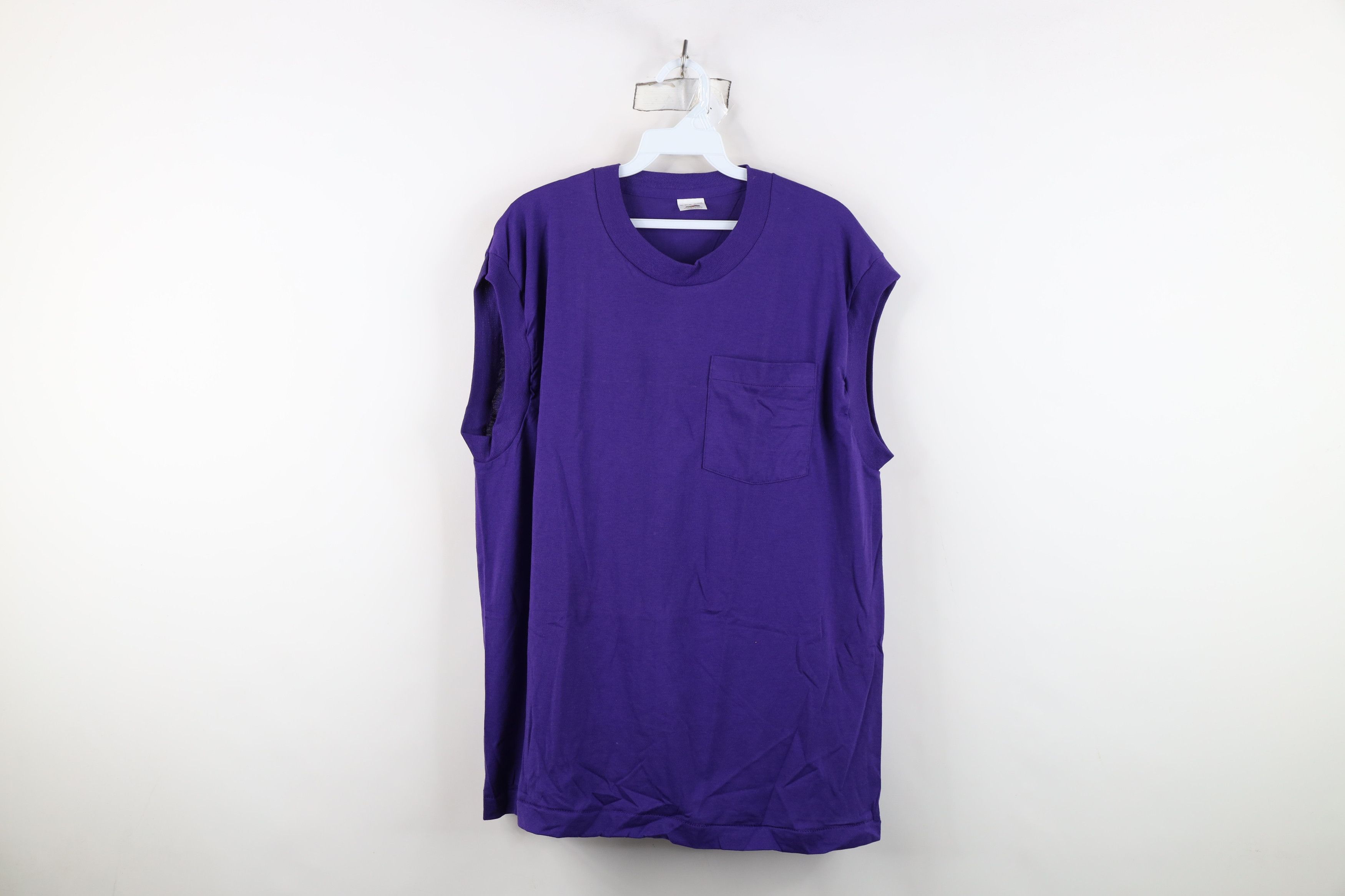 Vintage Vintage 90s Streetwear Sleeveless Muscle T-Shirt Purple USA Size US XL / EU 56 / 4 - 1 Thumbnail