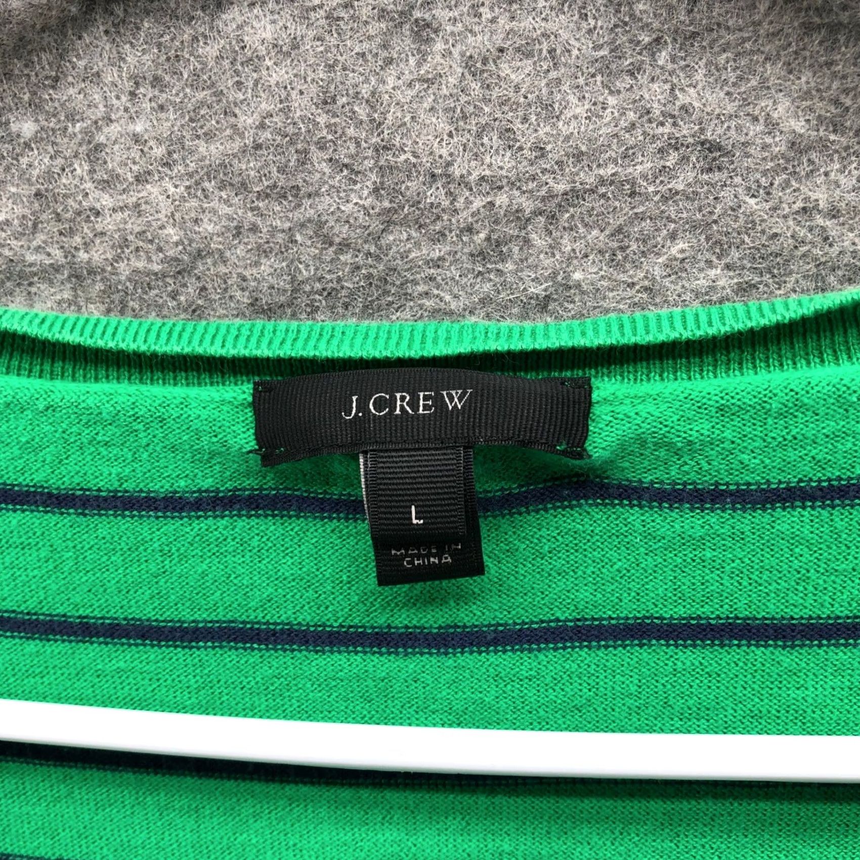 J.Crew VINTAGE not V-neck? J.Crew Sweater Womens L Cotton Green Navy Blue Striped Knit Lightweight Pullover Long Sleeve Tie-Dyed? Size L / US 10 / IT 46 - 5 Thumbnail