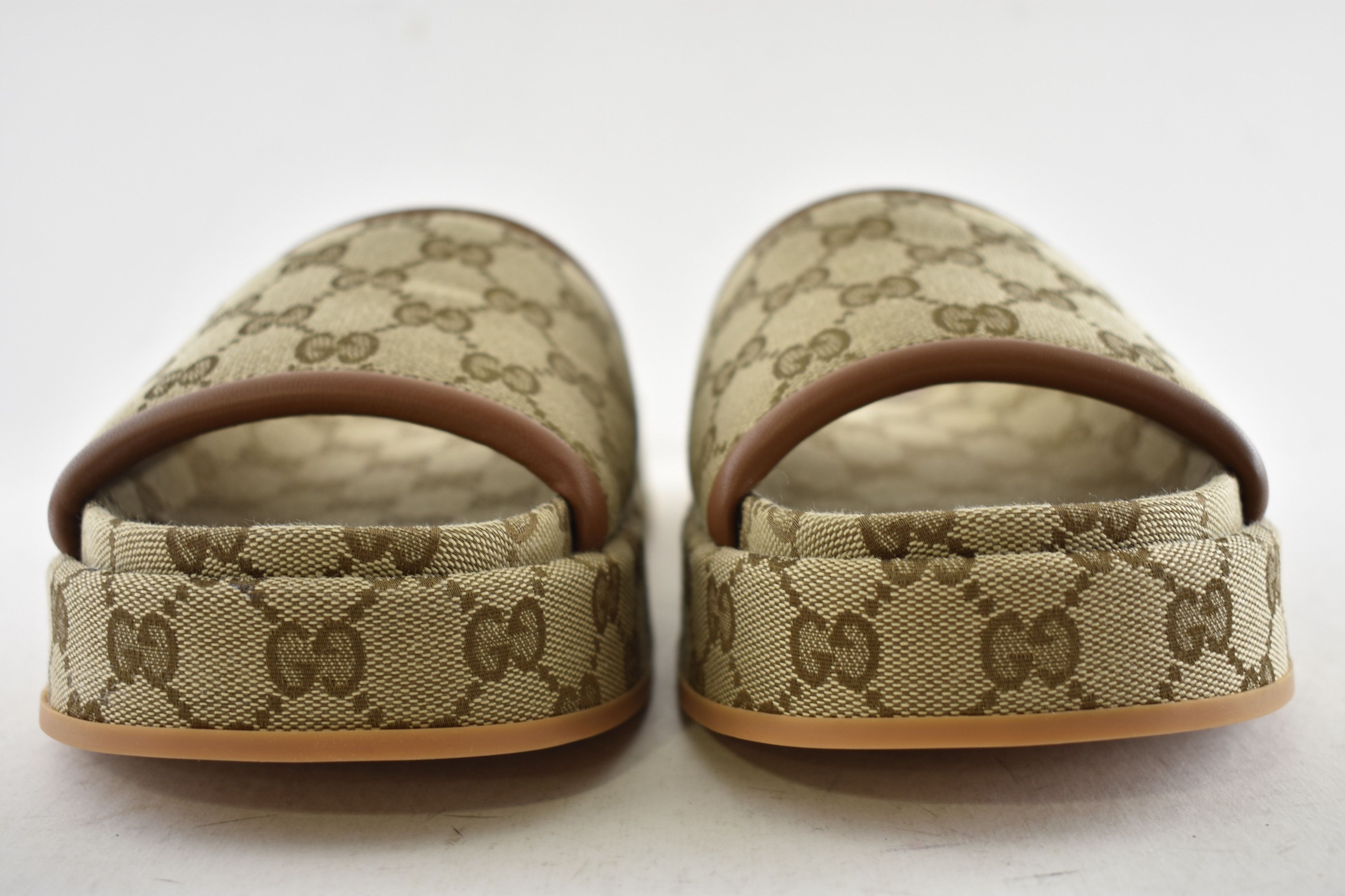 Gucci Gucci Brown GG Monogram Logo Flat Slide Platform Sandal 40.5 Size US 10.5 / IT 40.5 - 10 Thumbnail
