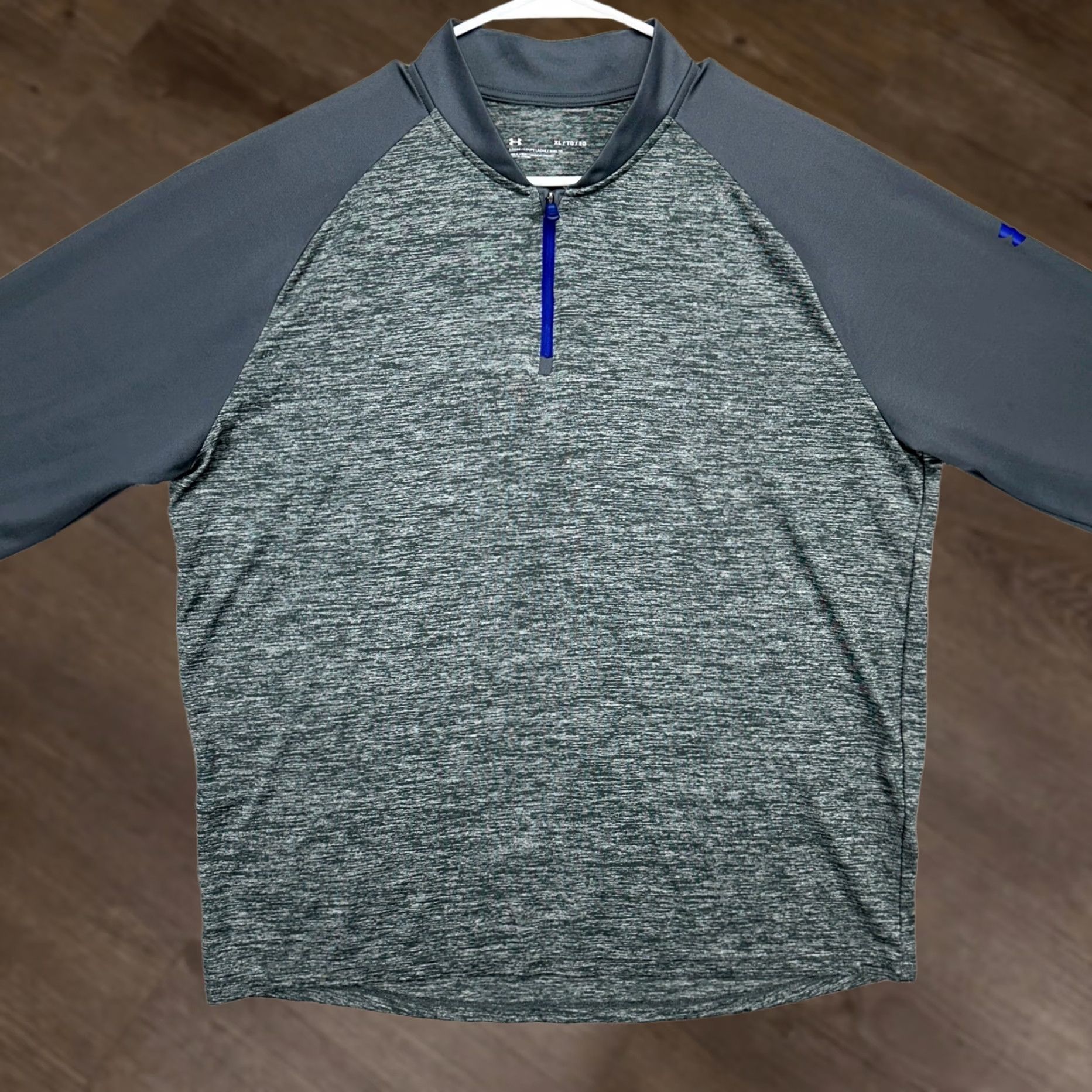 Under Armour Under Armour Pullover Shirt XL Men Grey Colorblock Blade Collar Activewear Shirt Sportswear Long Sleeve Zip Size US XL / EU 56 / 4 - 1 Thumbnail