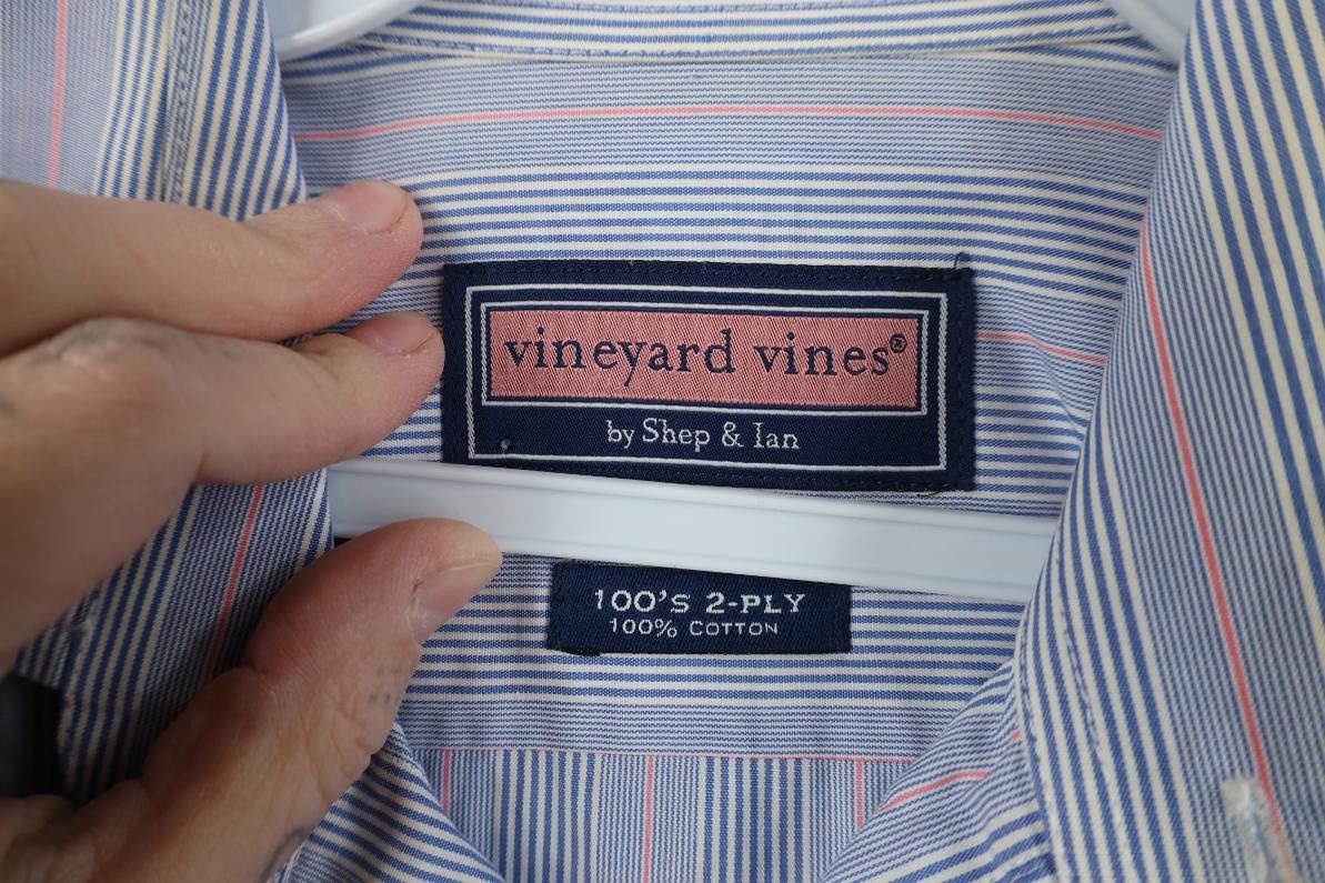 Vineyard Vines New Vineyard Vines Striped French Cuff Collared Button Shirt Size US M / EU 48-50 / 2 - 9 Thumbnail