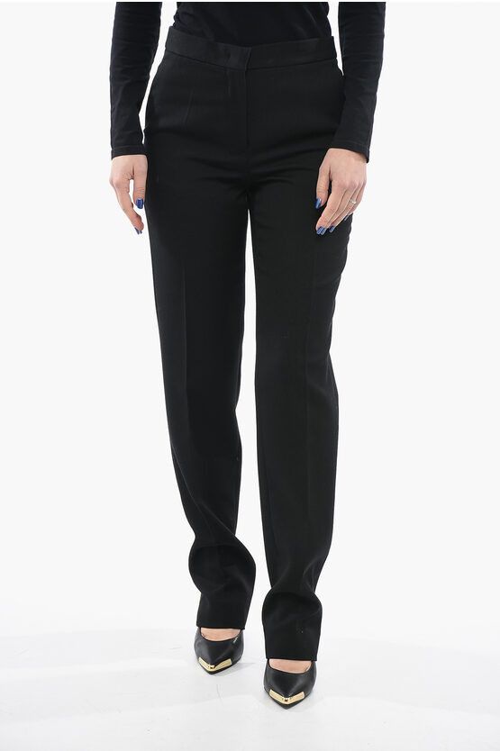 image of Jil Sander Virgin Wool Front-Pleated Trousers in Black, Women's (Size 30)
