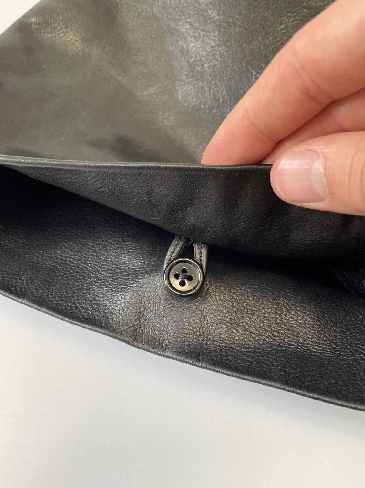 Ann Demeulemeester Tumbled Black Leather Bucket Bag Size ONE SIZE - 7 Thumbnail