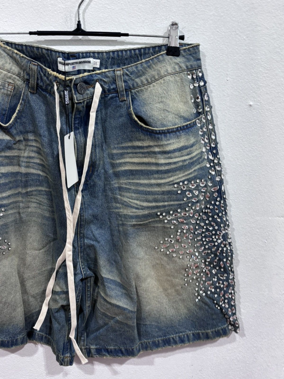 Vale Vale Forever Sirens Crystal Jean Shorts Blue Size US 32 / EU 48 - 4 Thumbnail